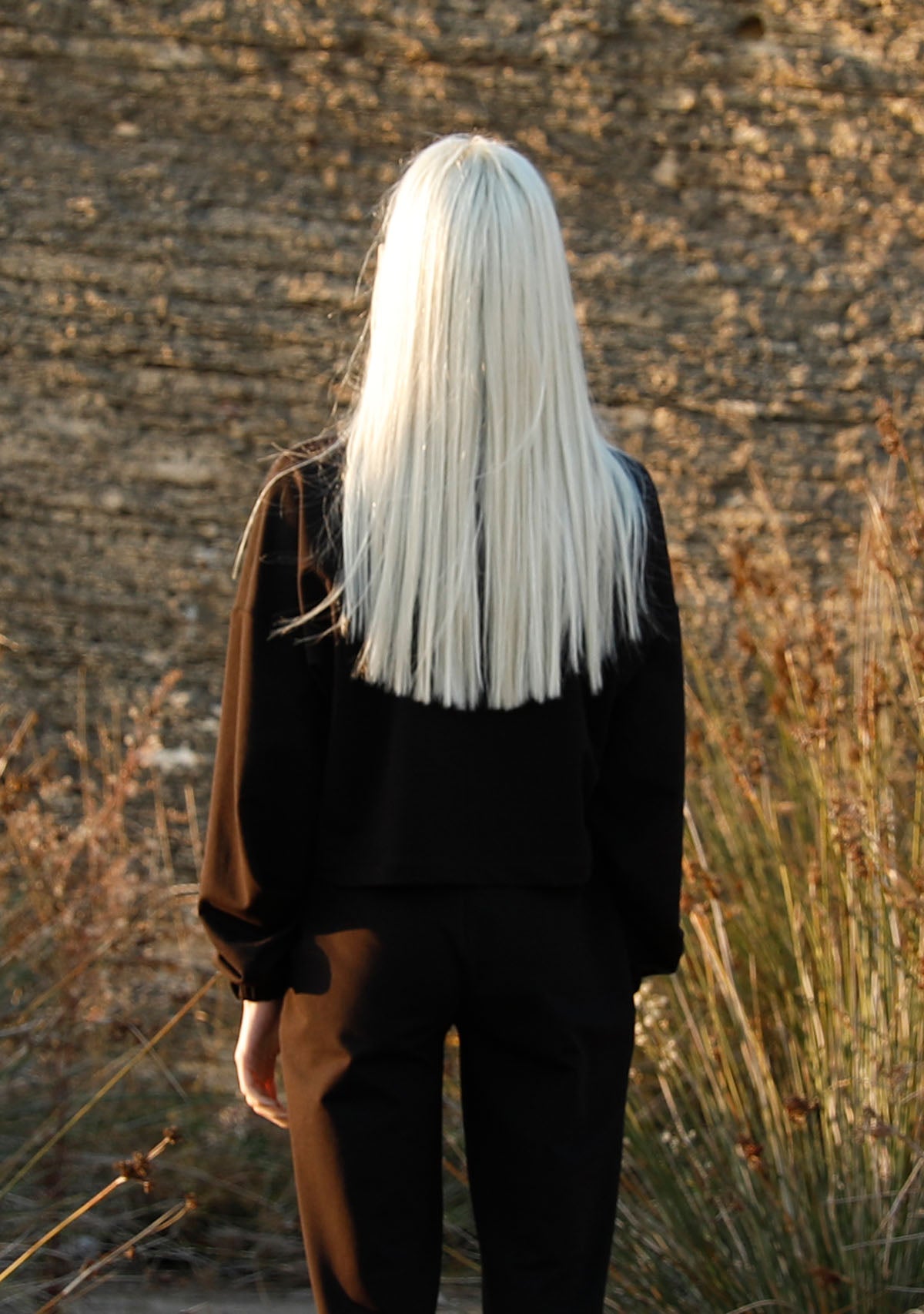 Boğazda Fermuar Detaylı Siyah Sweatshirt