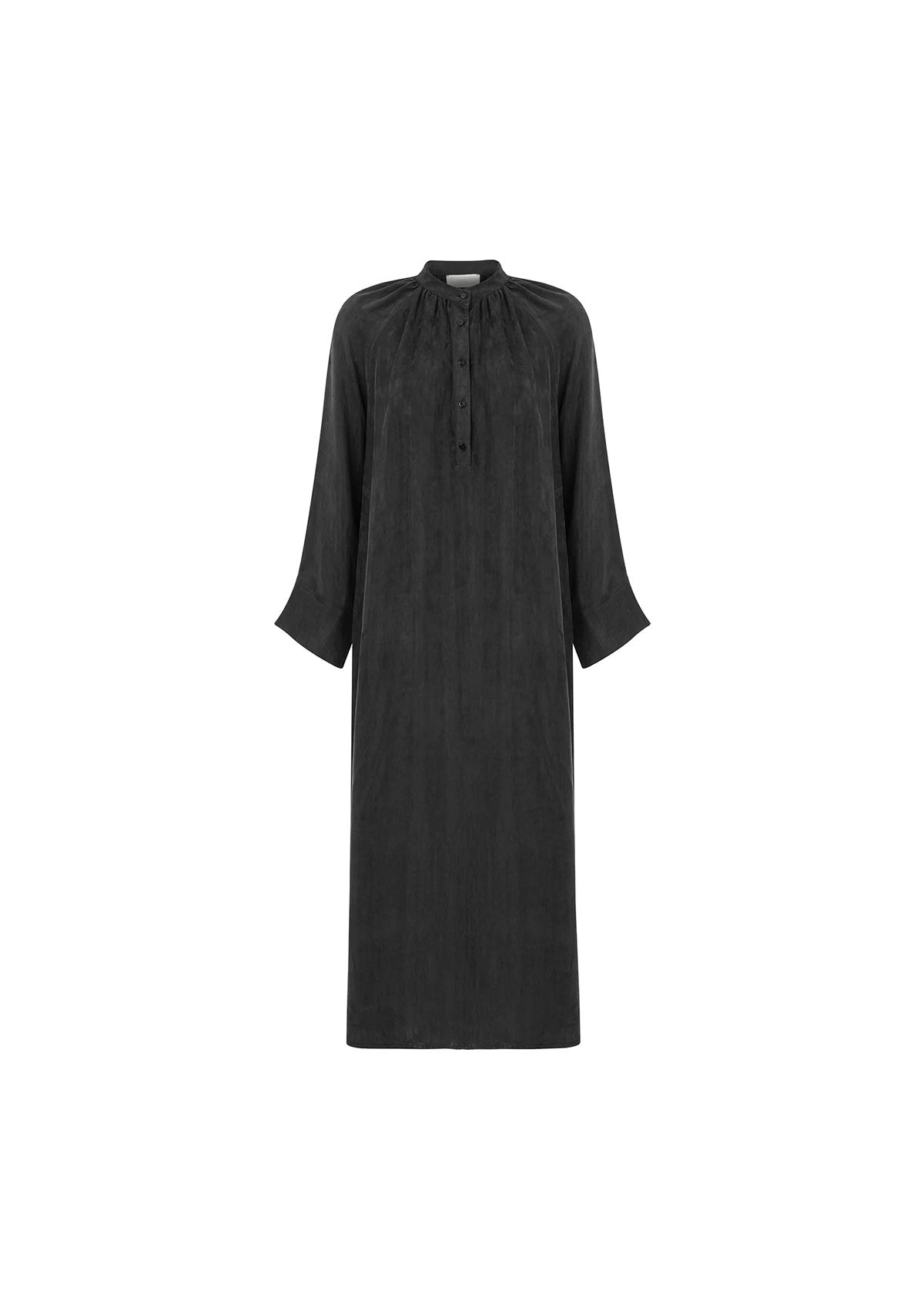 Antrasit Luxe Tencel™ Reglan Kol Elbise