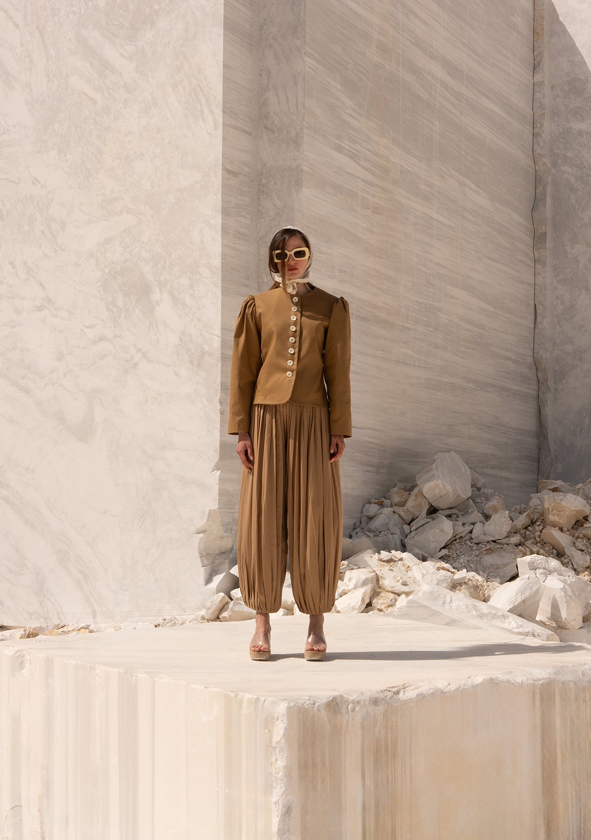 Beige Laughing Oracle Trousers