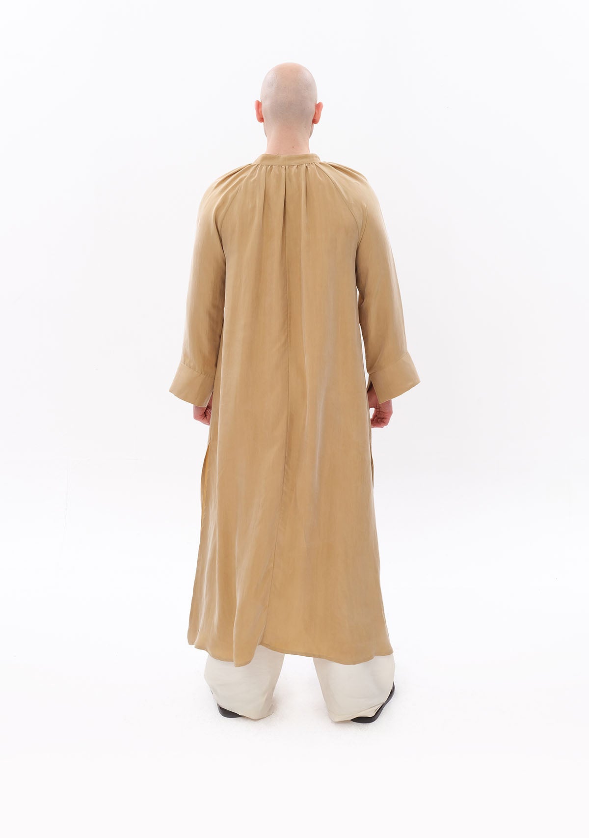 Bej Luxe Tencel™ Reglan Kol Elbise