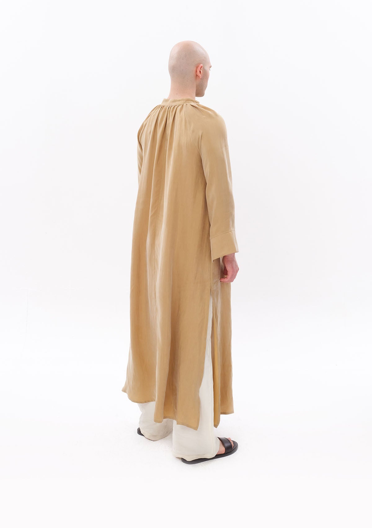 Bej Luxe Tencel™ Reglan Kol Elbise