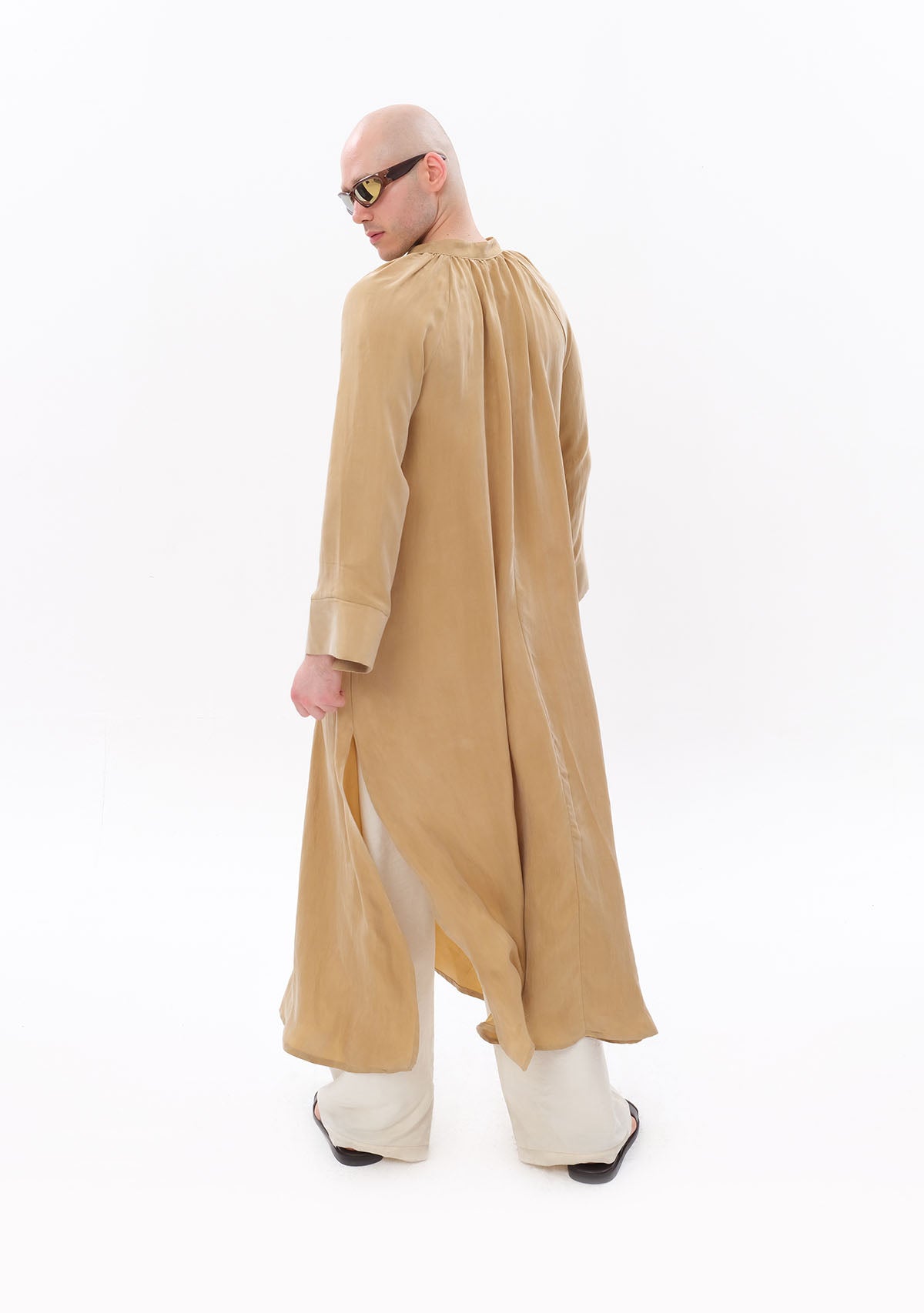 Bej Luxe Tencel™ Reglan Kol Elbise
