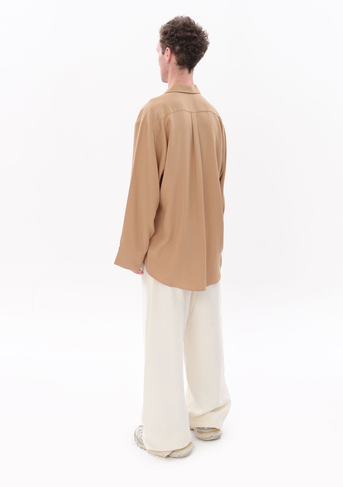 Bej Tencel™ Oversize Gömlek