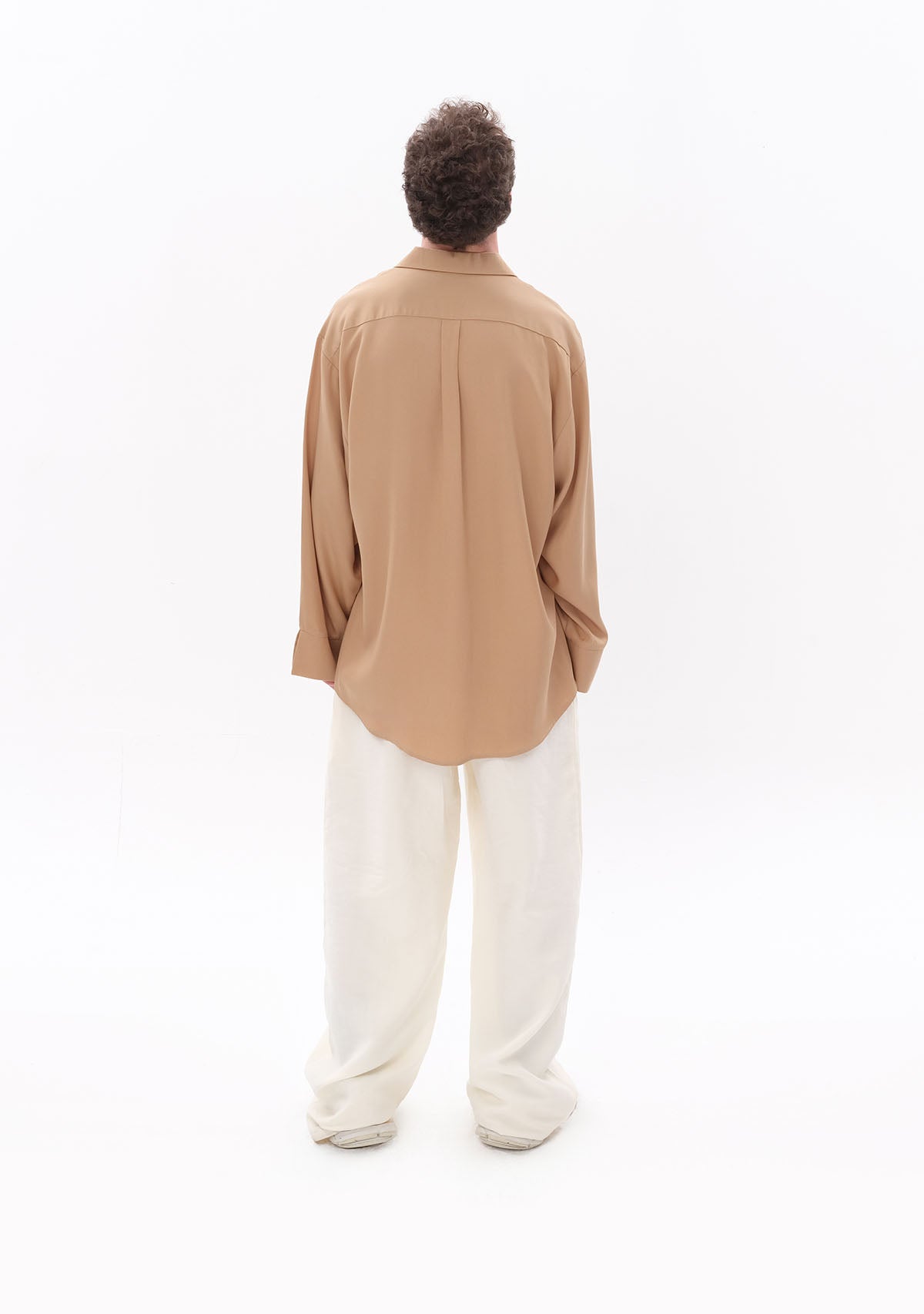 Bej Tencel™ Oversize Gömlek
