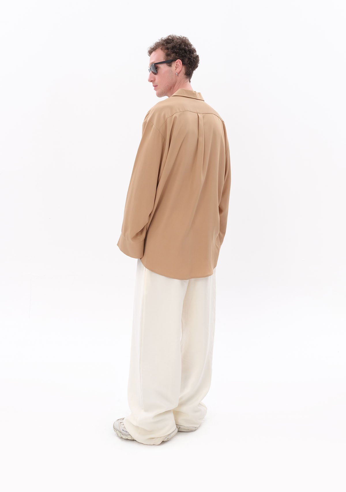 Bej Tencel™ Oversize Gömlek