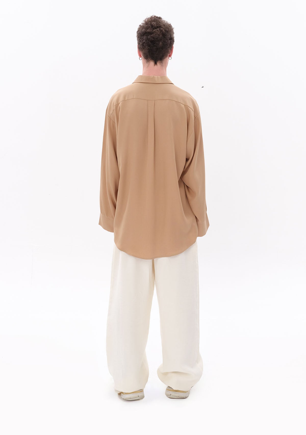 Bej Tencel™ Oversize Gömlek