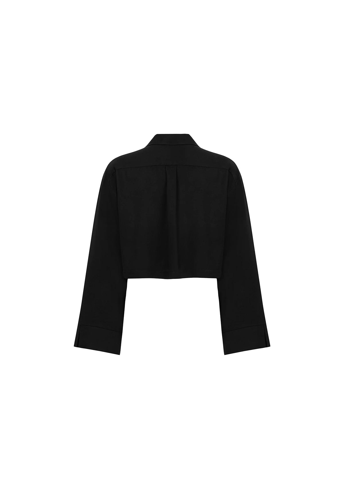 Siyah Tencel™ Oversize Crop Gömlek