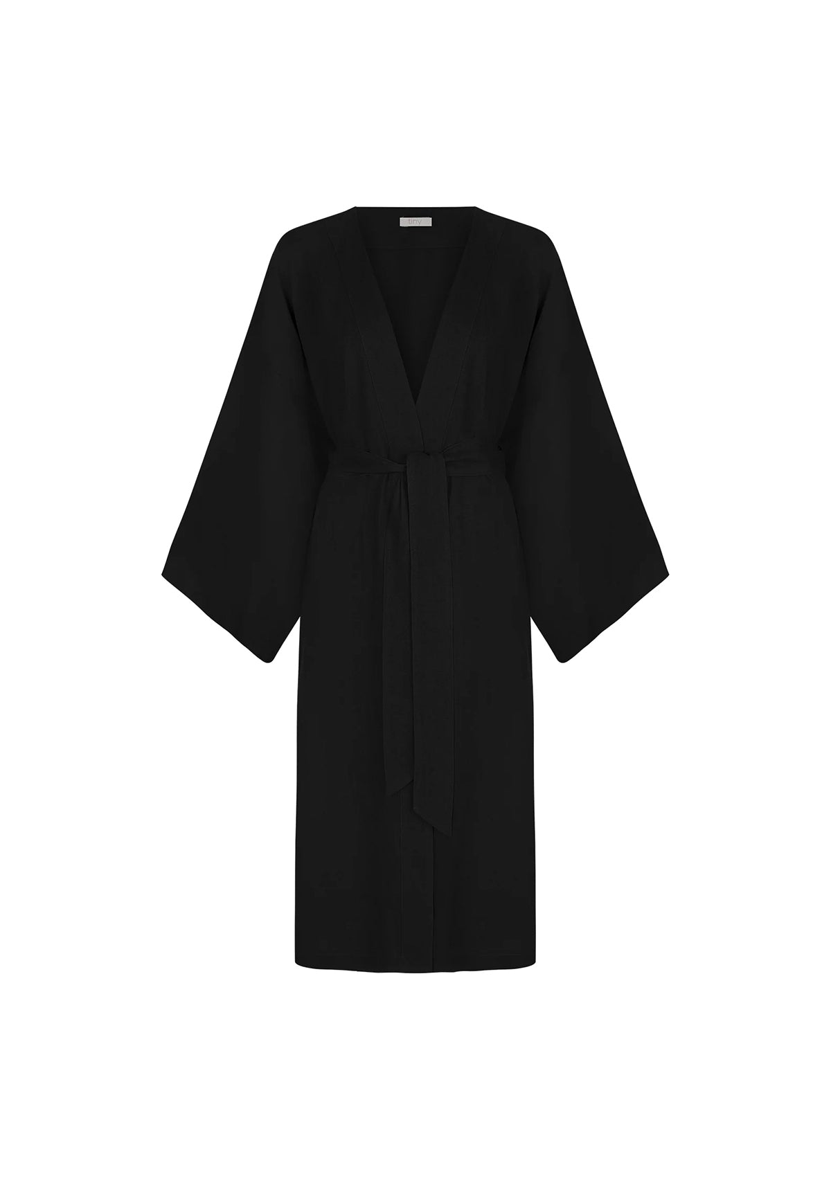 Siyah Keten Kimono