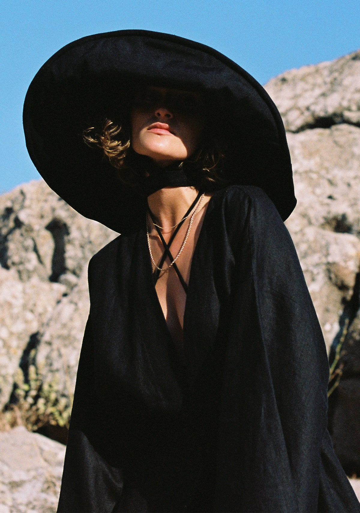 Siyah Keten Kimono