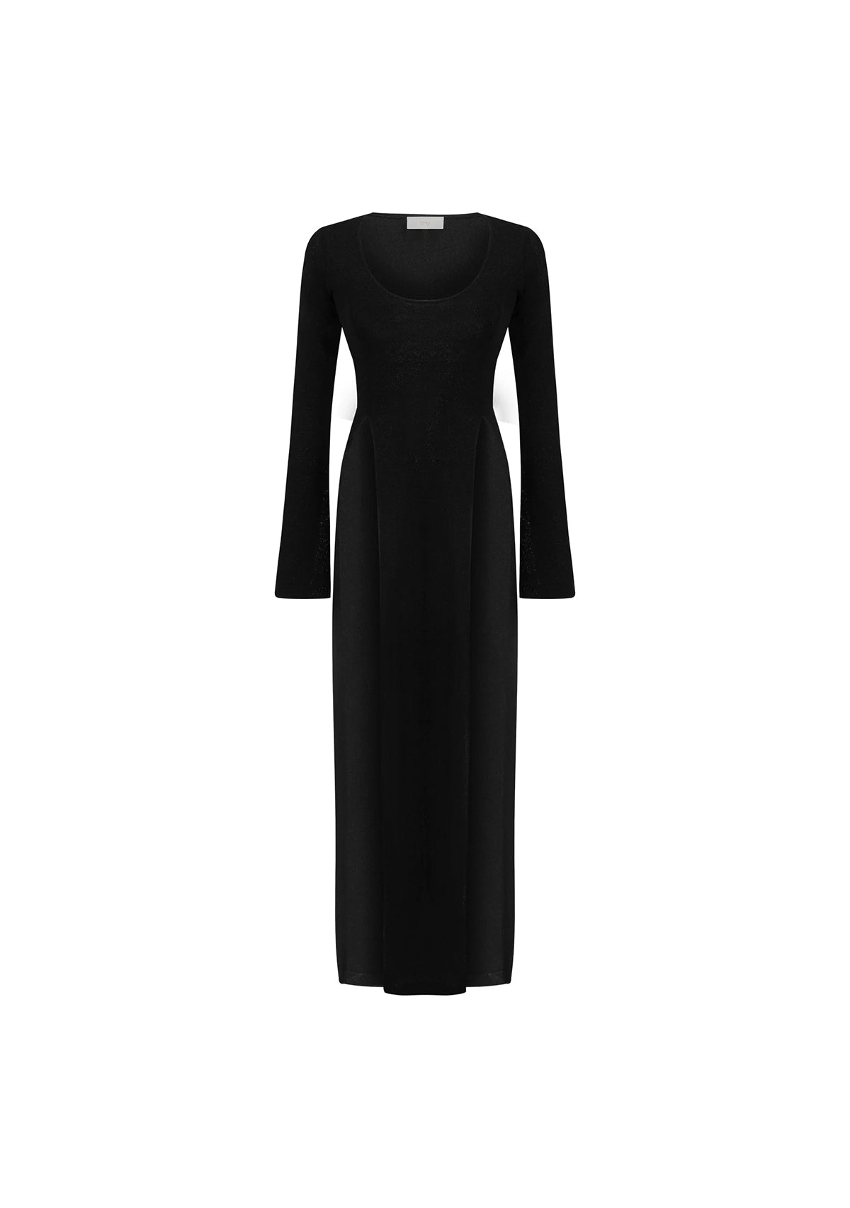 Si Yırtmaçlı Uzun Kollu Siyah Triko Elbise