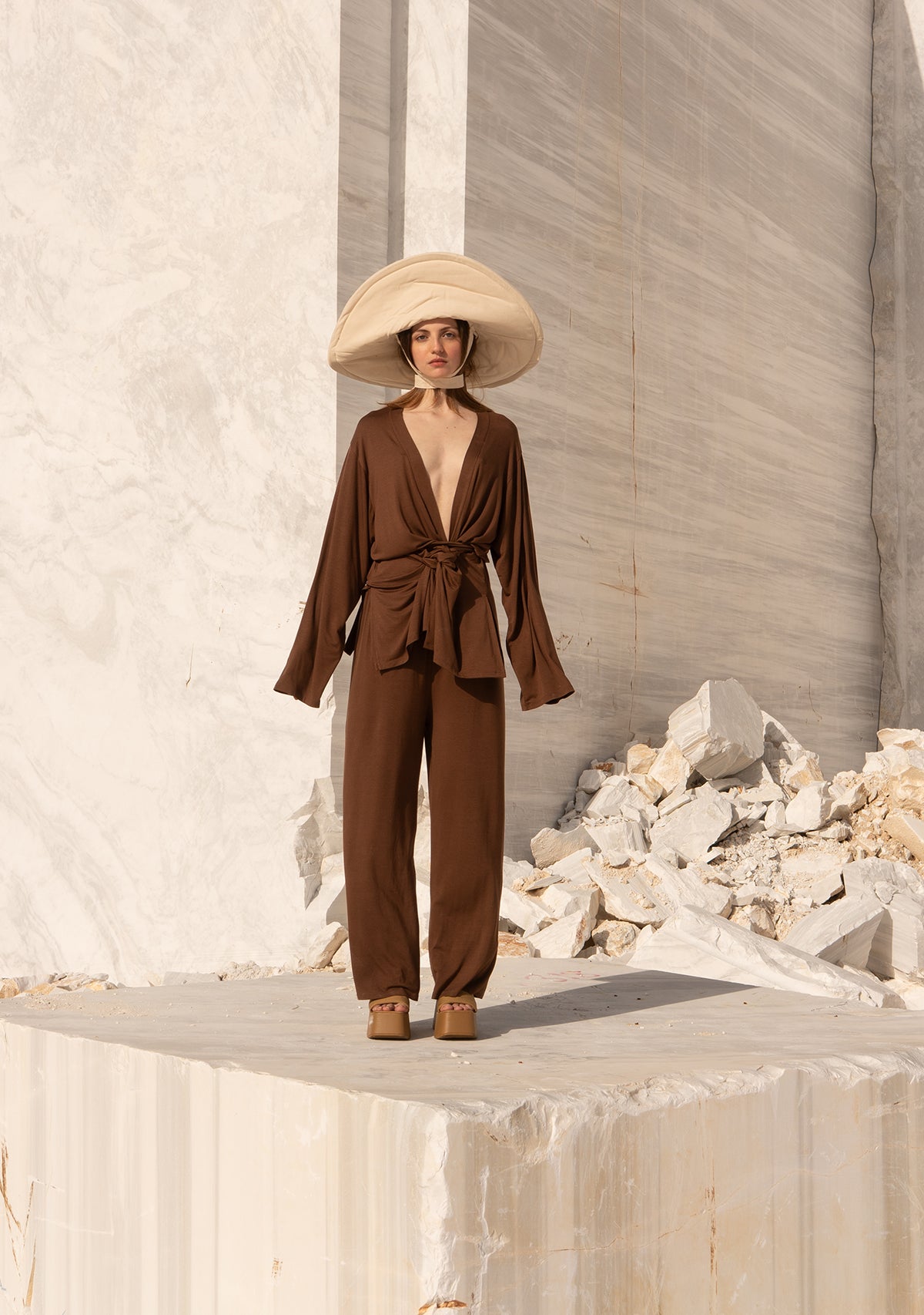Brown Wrap Shirt
