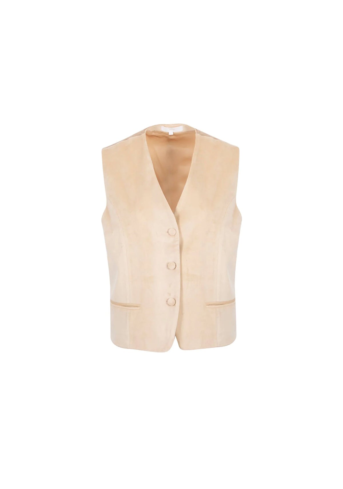 Cream Ines Velvet Vest