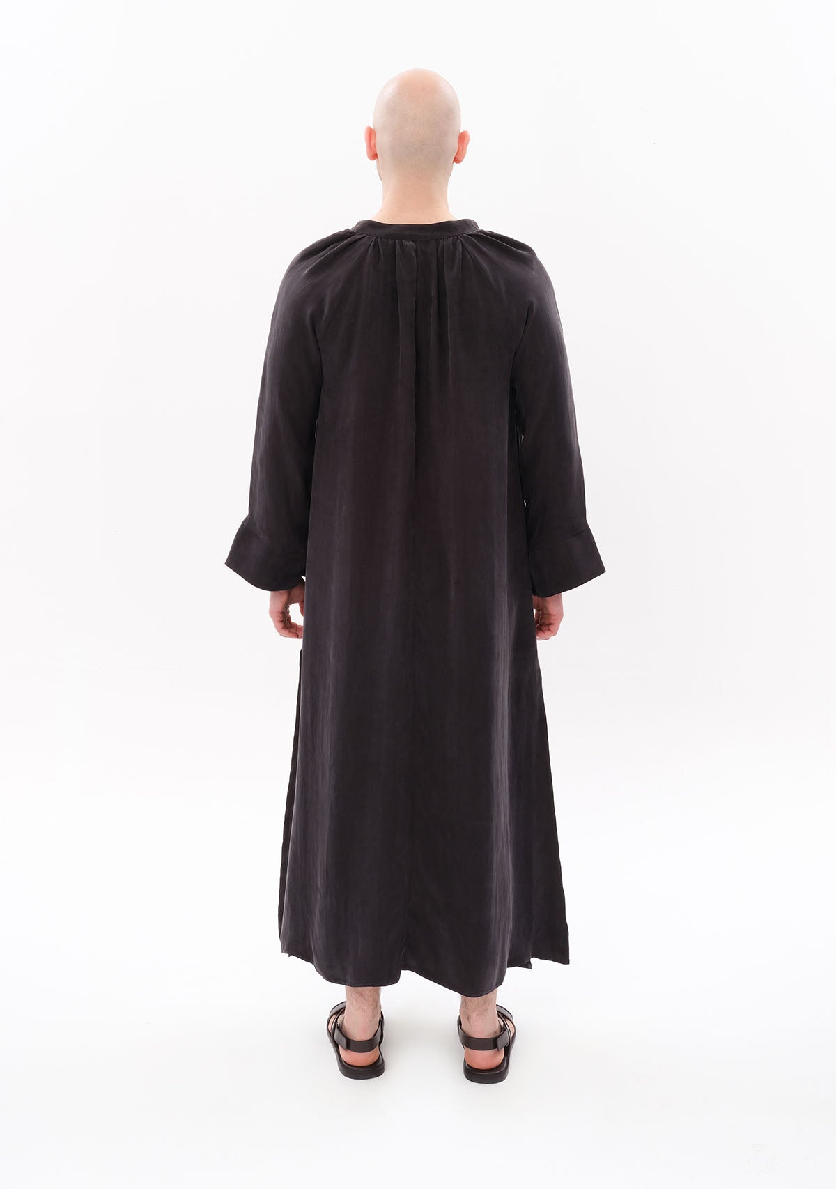Antrasit Luxe Tencel™ Reglan Kol Elbise