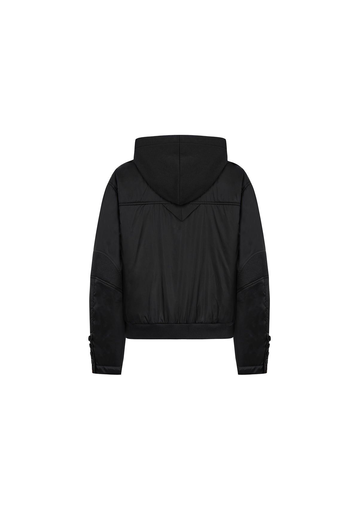 Kapüşonlu Fermuarlı Siyah Bomber Ceket