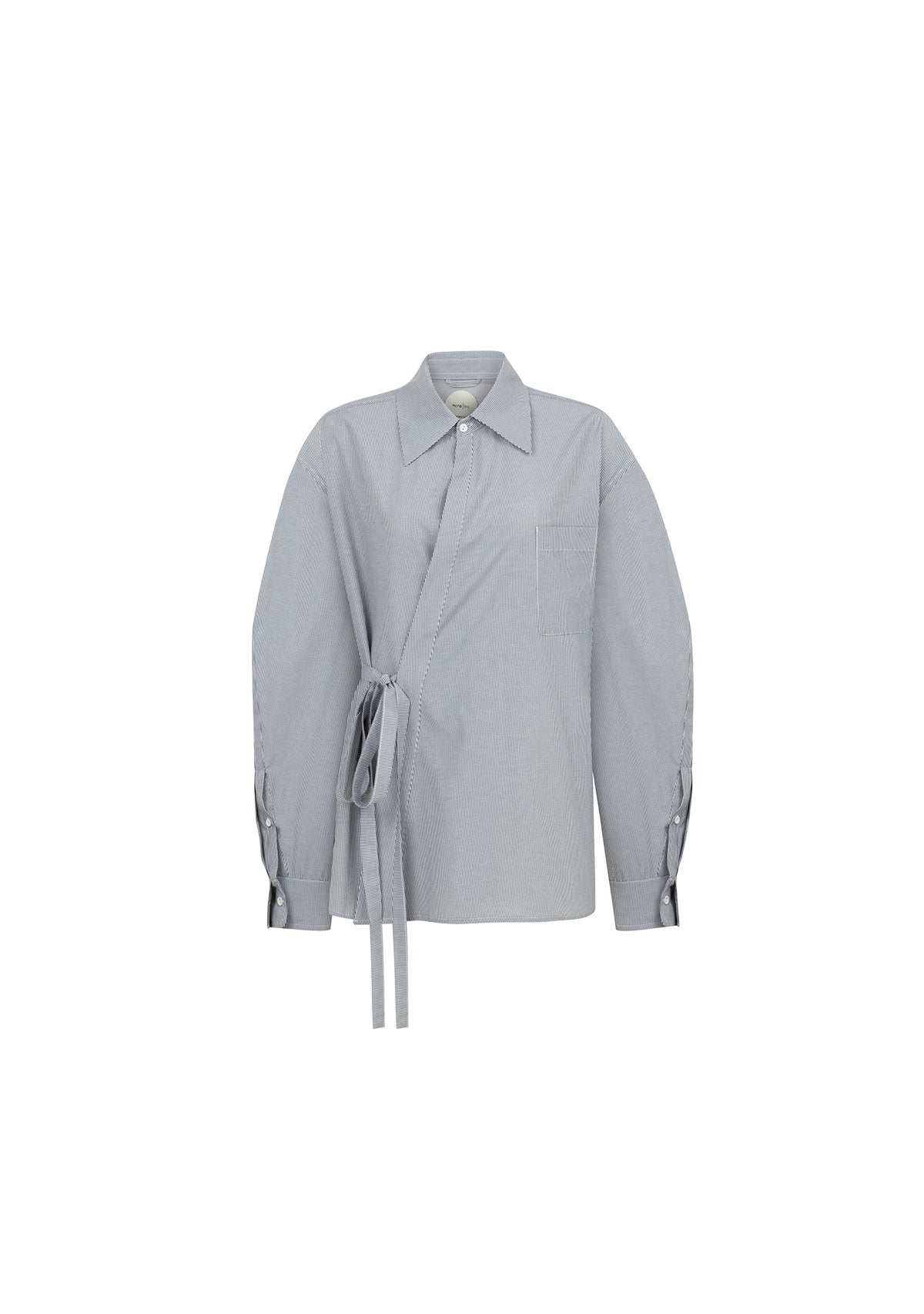 Linear Flow Wrap Shirt