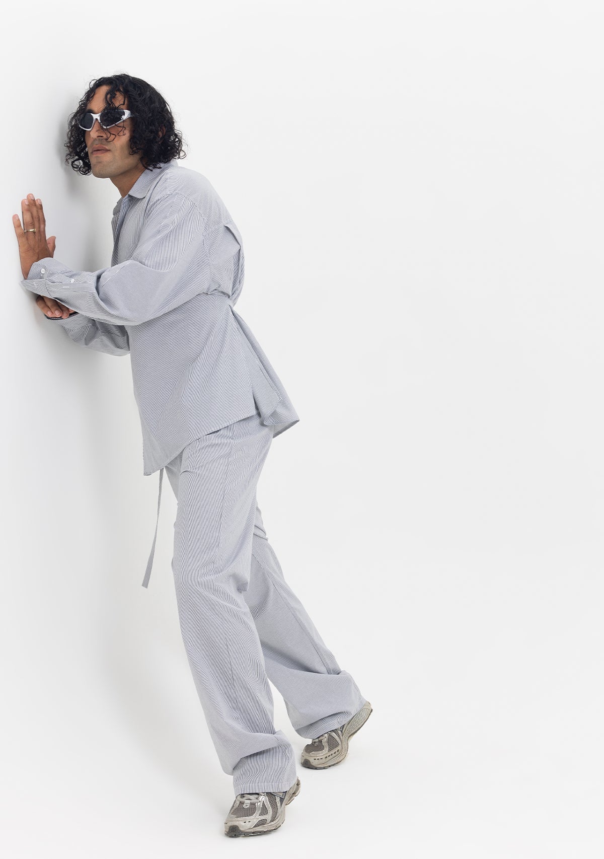 Linear Flow Wrap Shirt