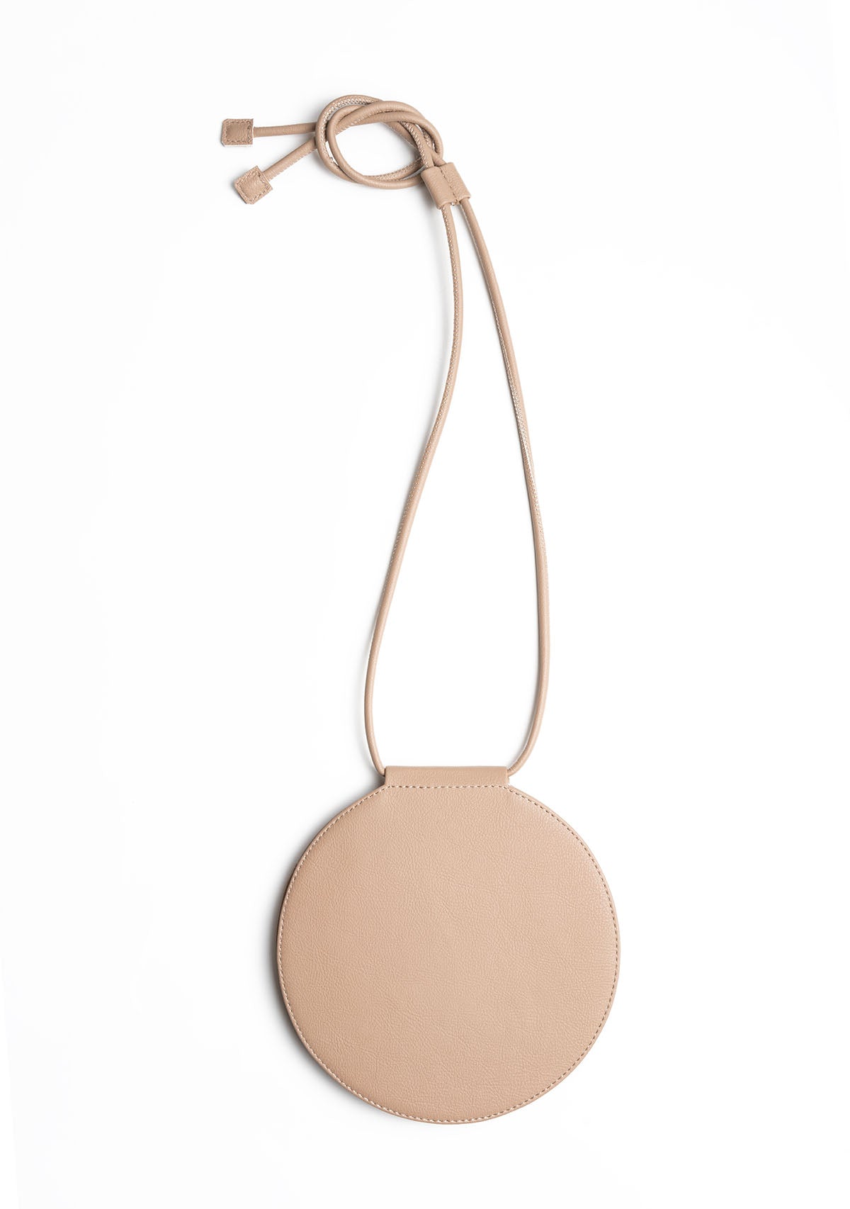 Mocha Vegan Leather Round Bag