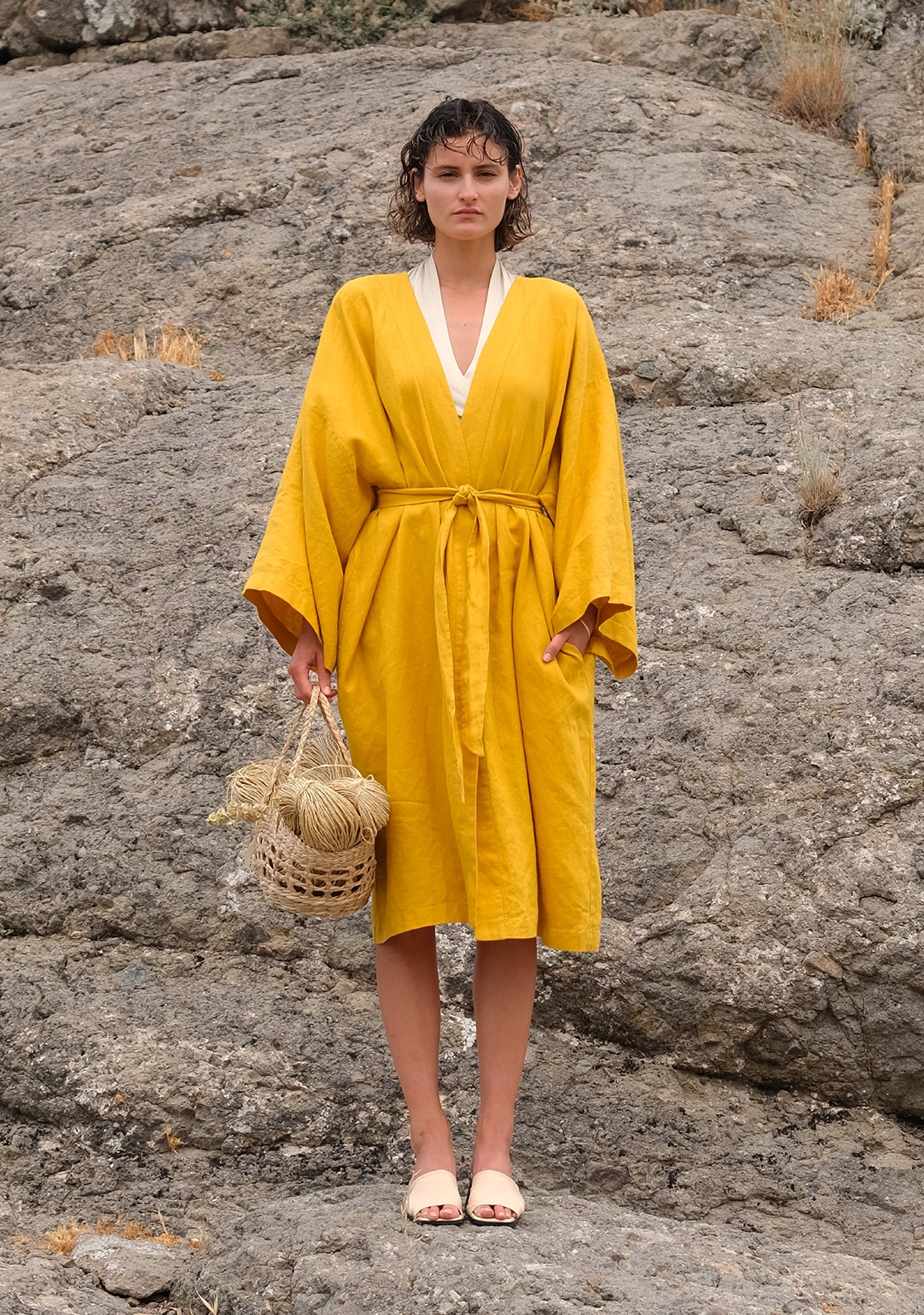 Hardal Keten Kimono