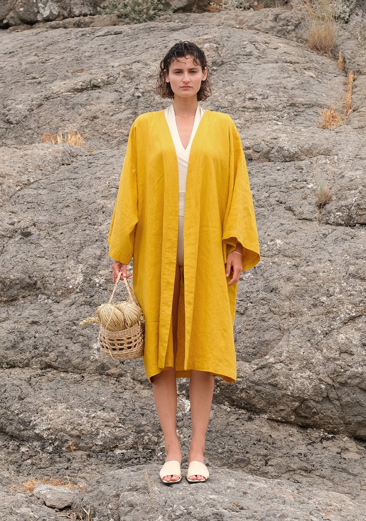 Hardal Keten Kimono