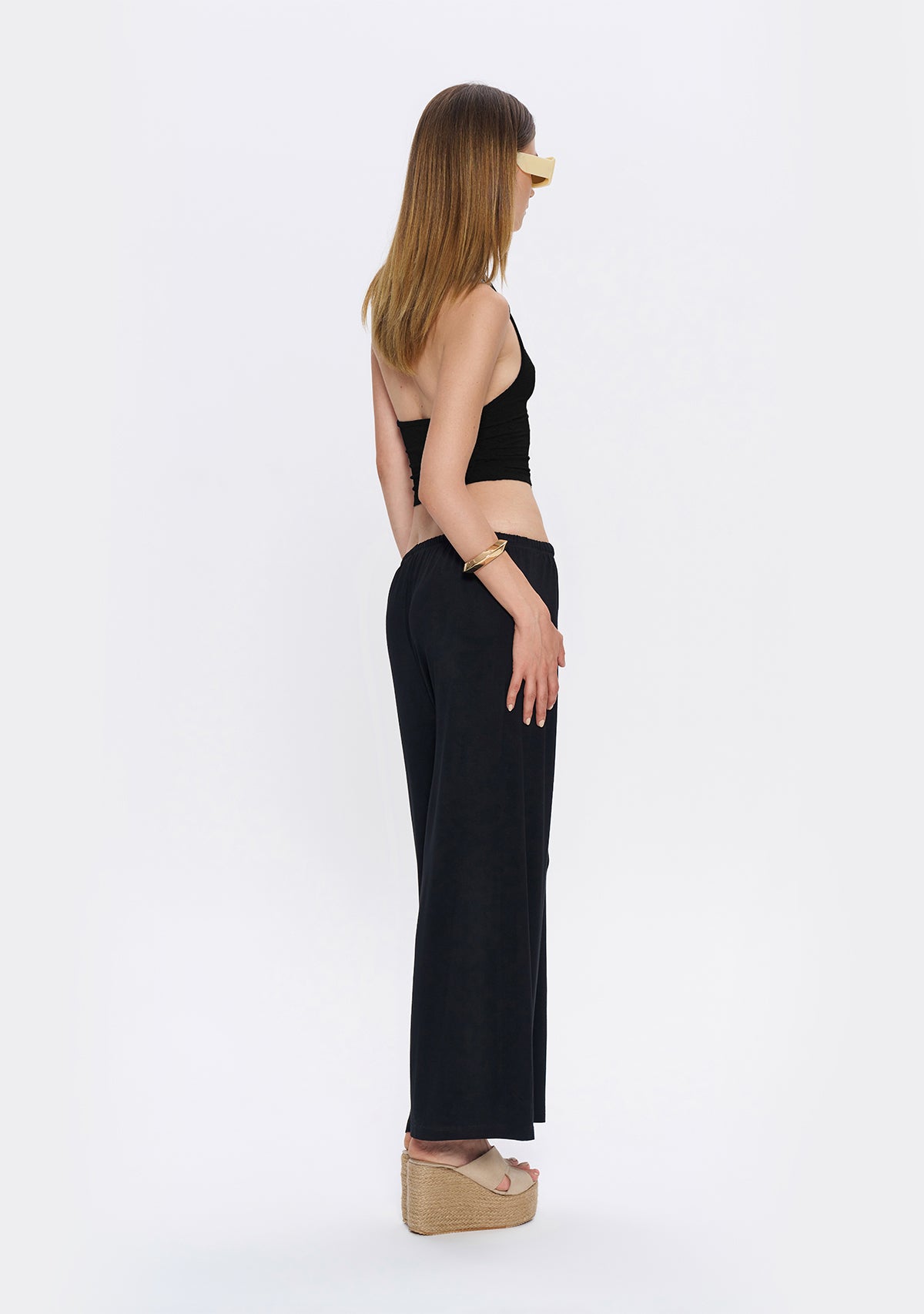 Halter Yaka Siyah Yumuşak  Bluz