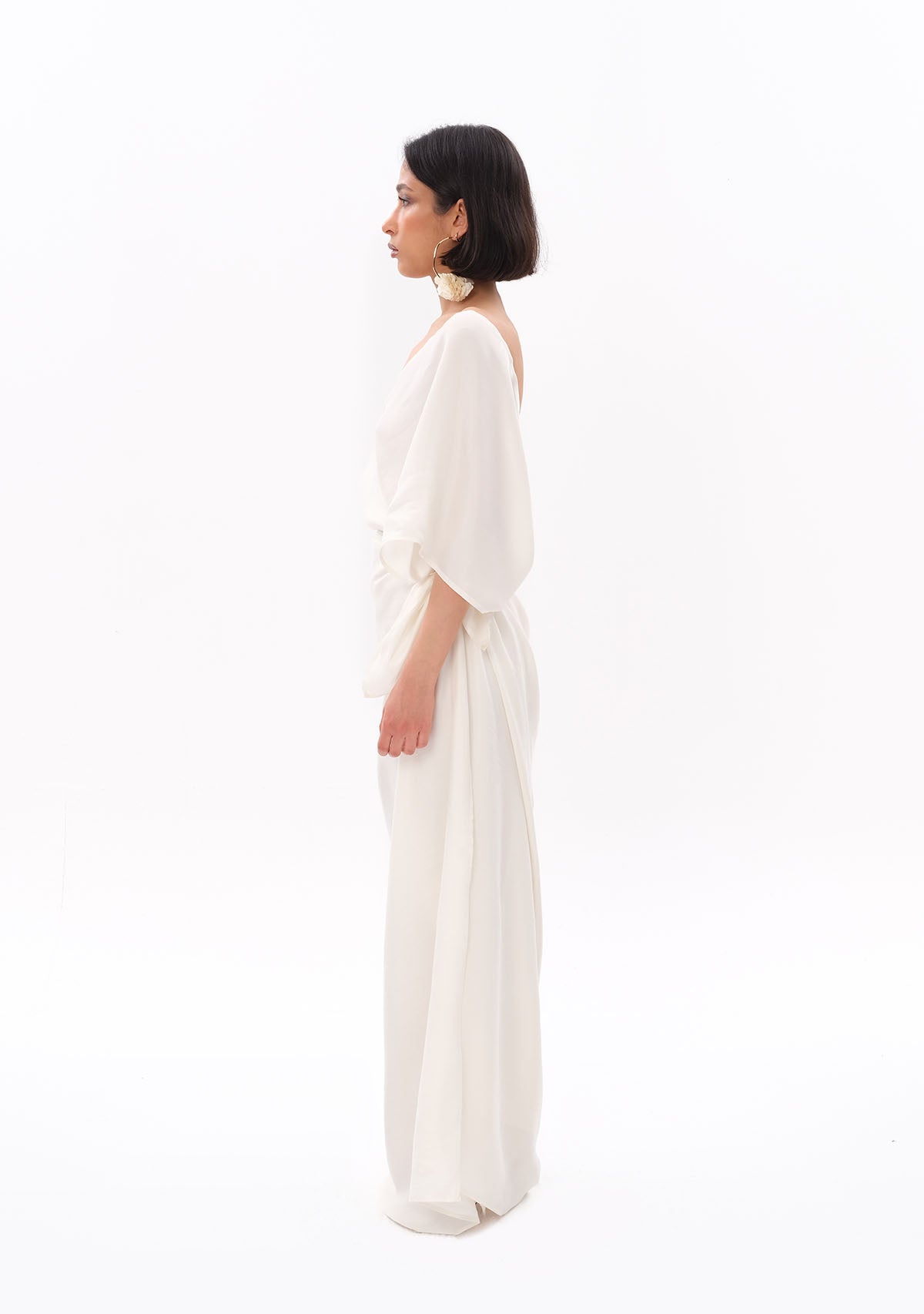 Beyaz Luxe Tencel™ Elbise