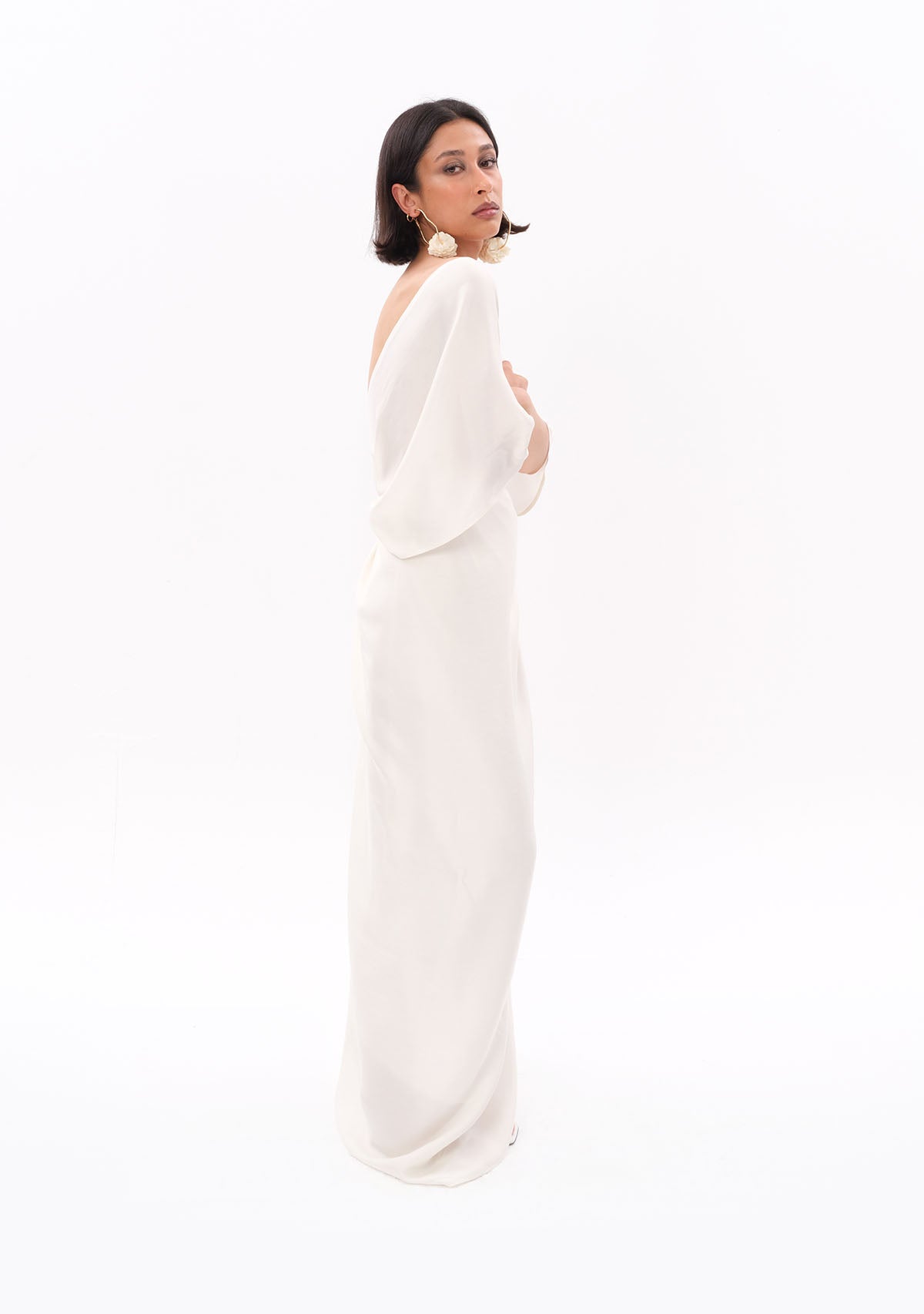 Beyaz Luxe Tencel™ Elbise