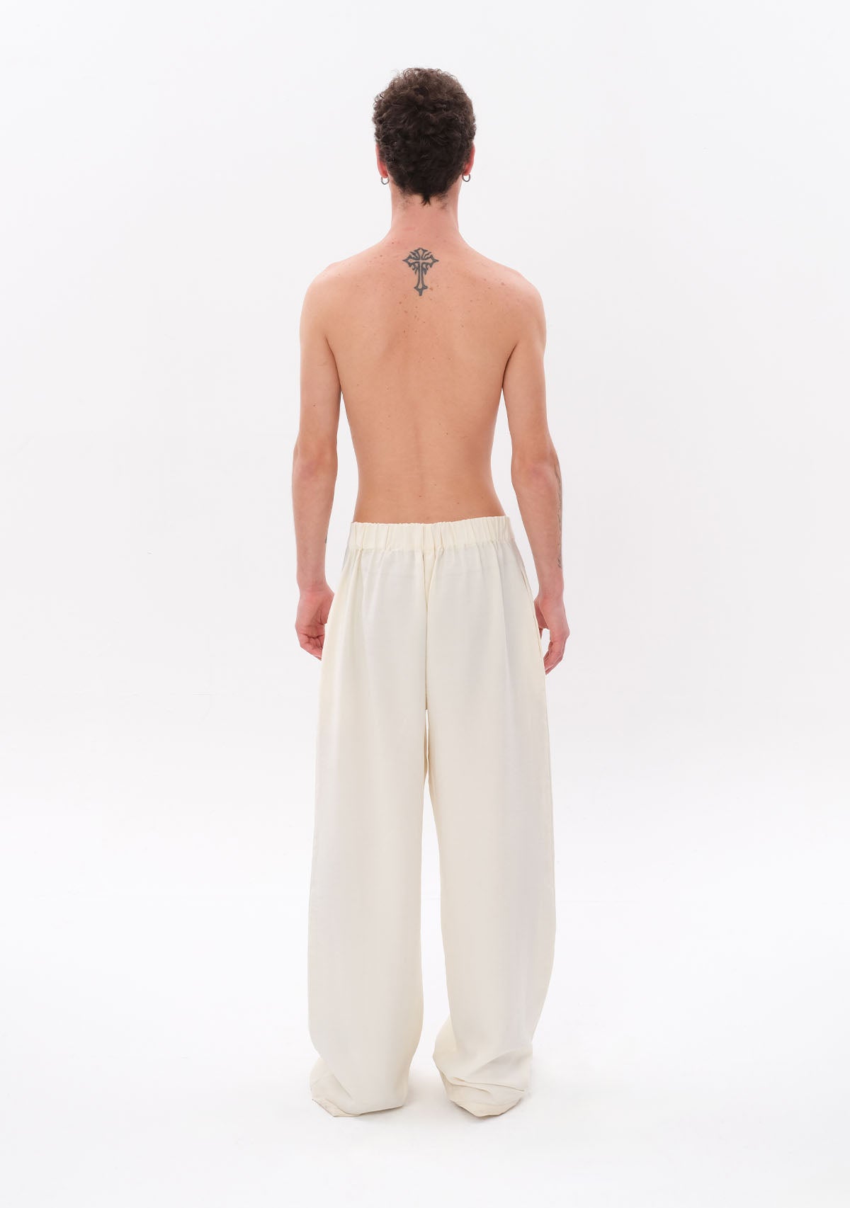 Beyaz Tencel™ Pantolon