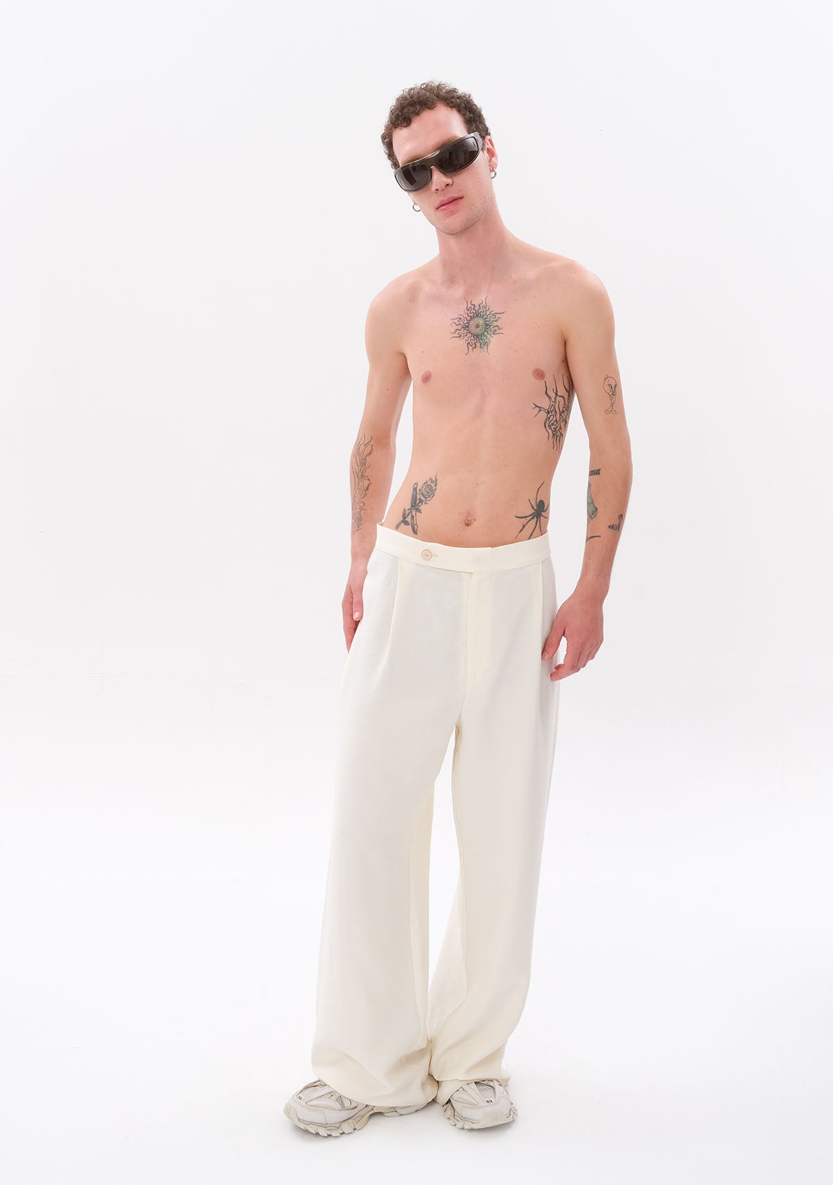Beyaz Tencel™ Pantolon