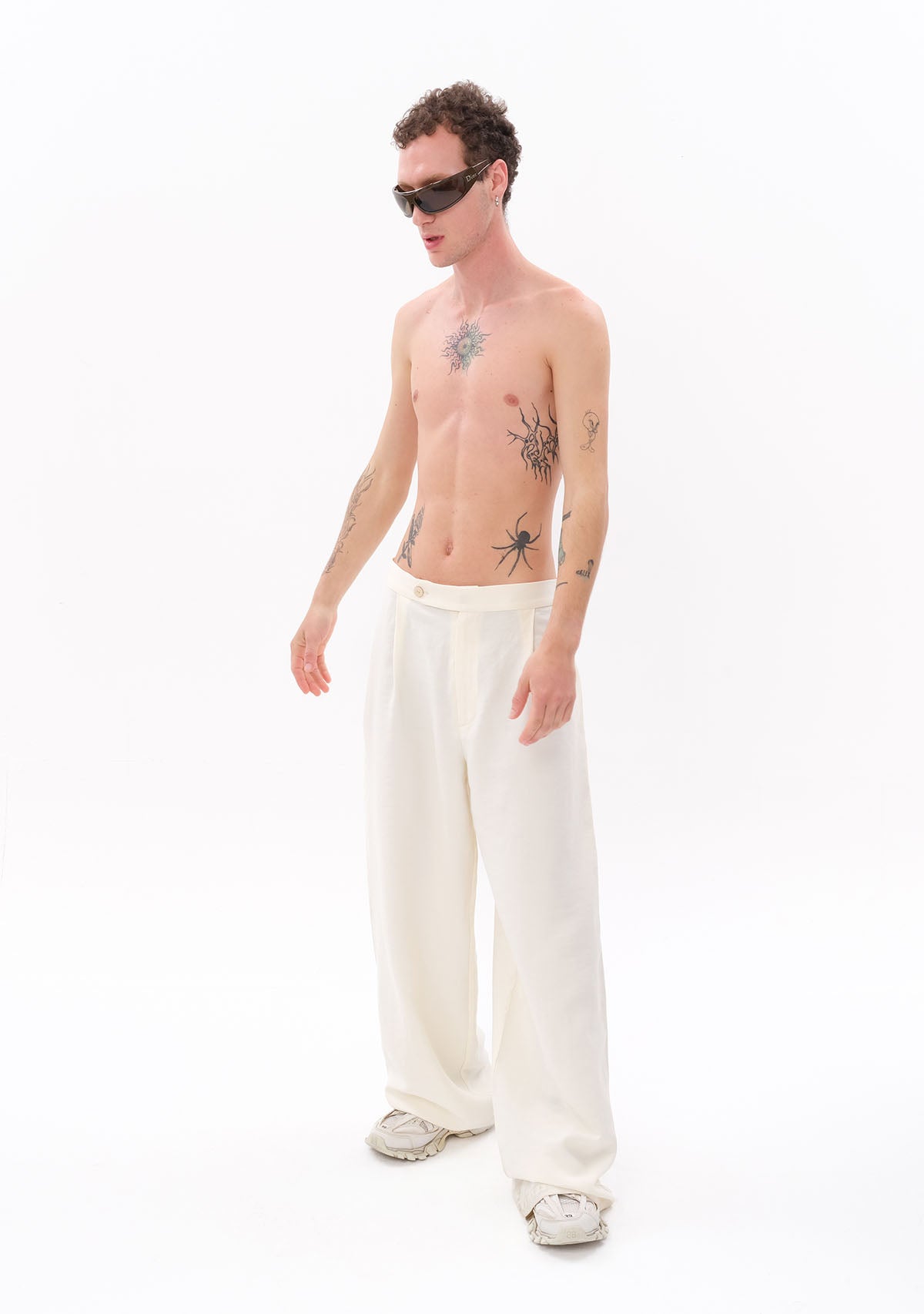 Beyaz Tencel™ Pantolon