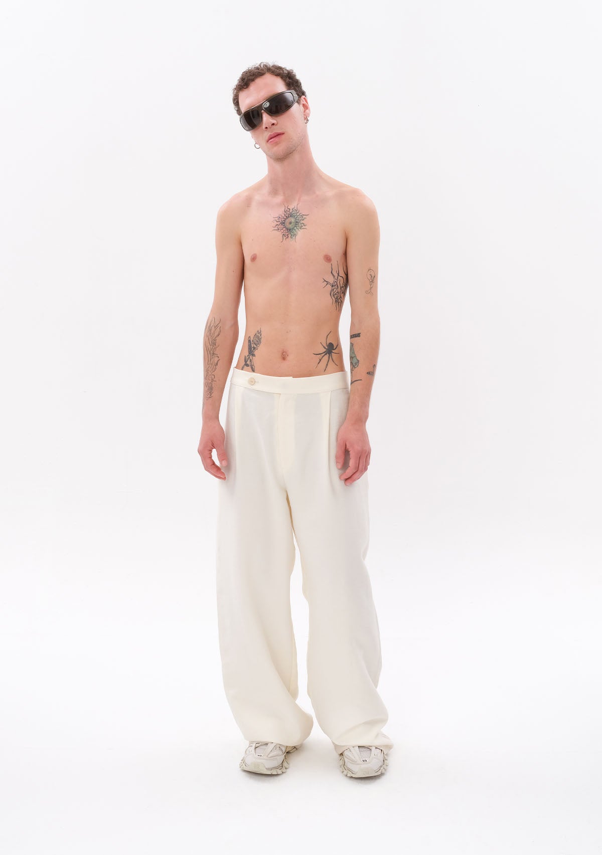 Beyaz Tencel™ Pantolon