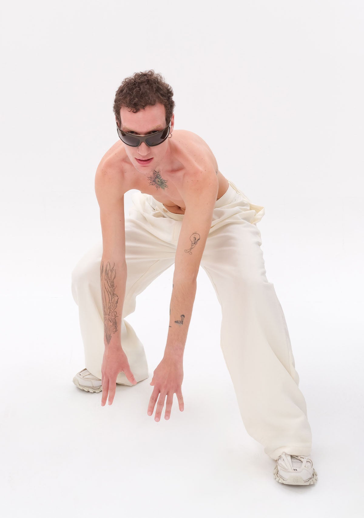 Beyaz Tencel™ Pantolon