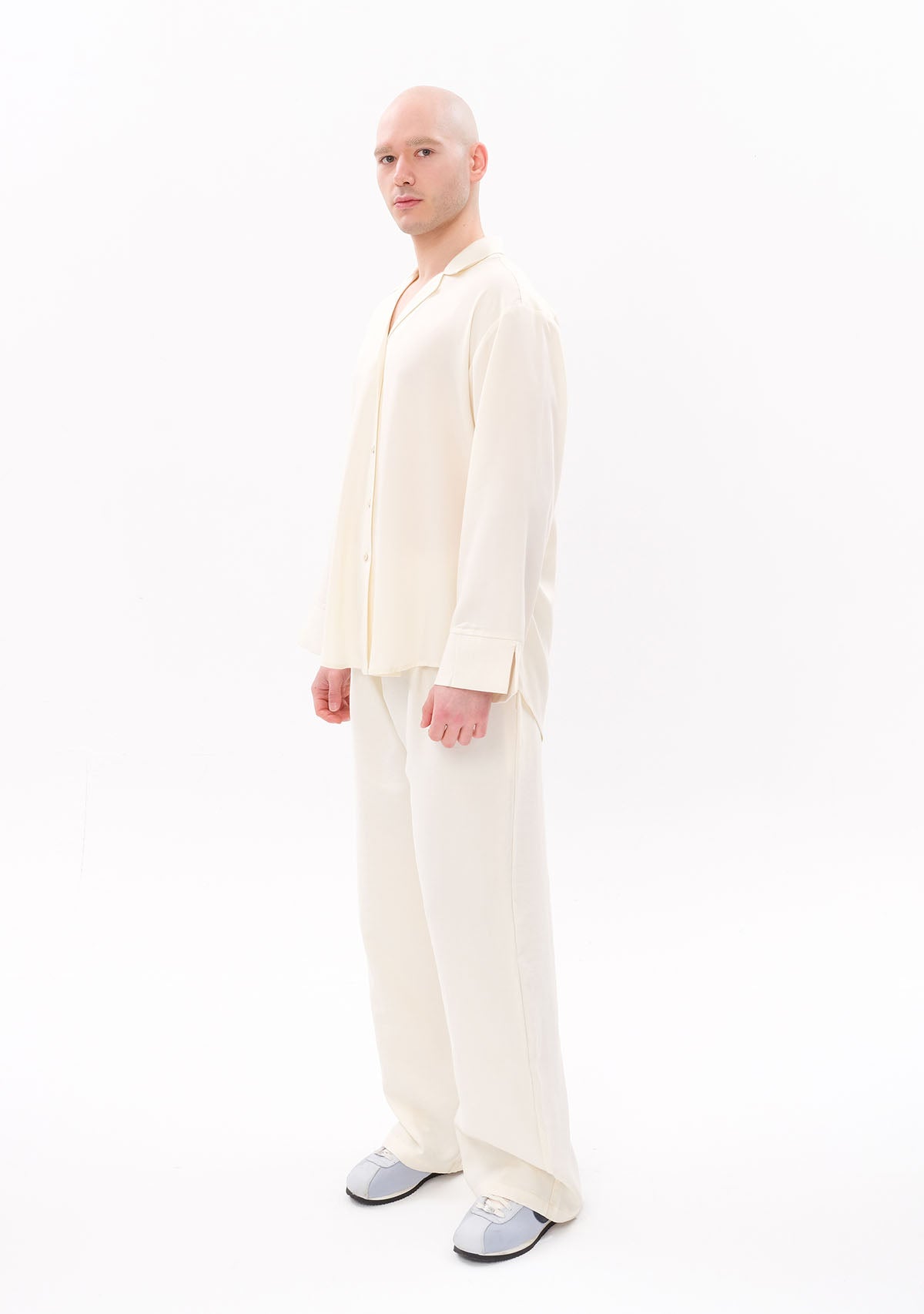 Beyaz Tencel™ Oversize Gömlek