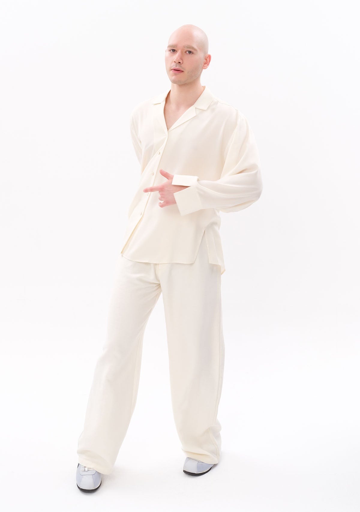 Beyaz Tencel™ Oversize Gömlek