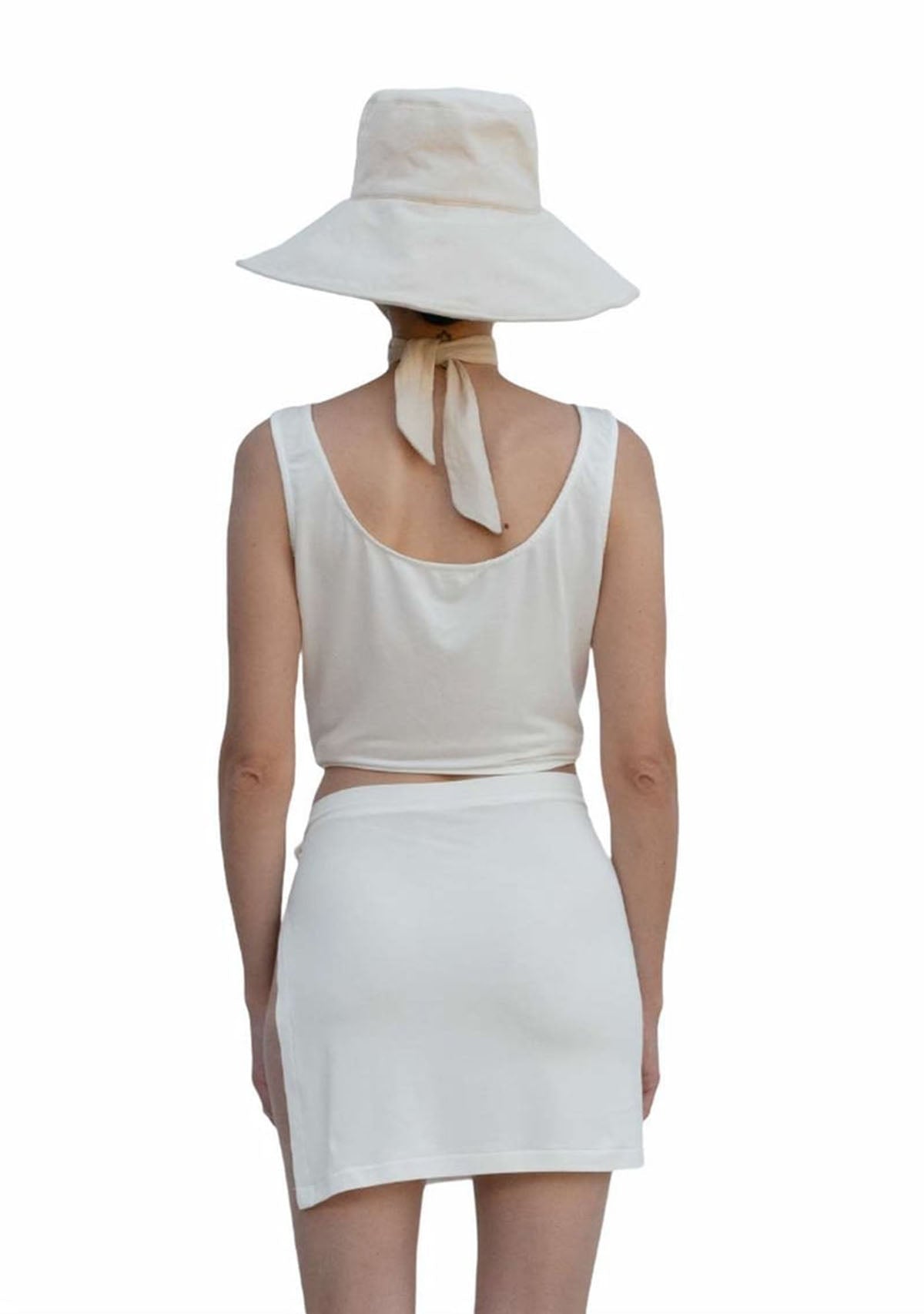 Bağlamalı Sıfır Kol Beyaz Bluz