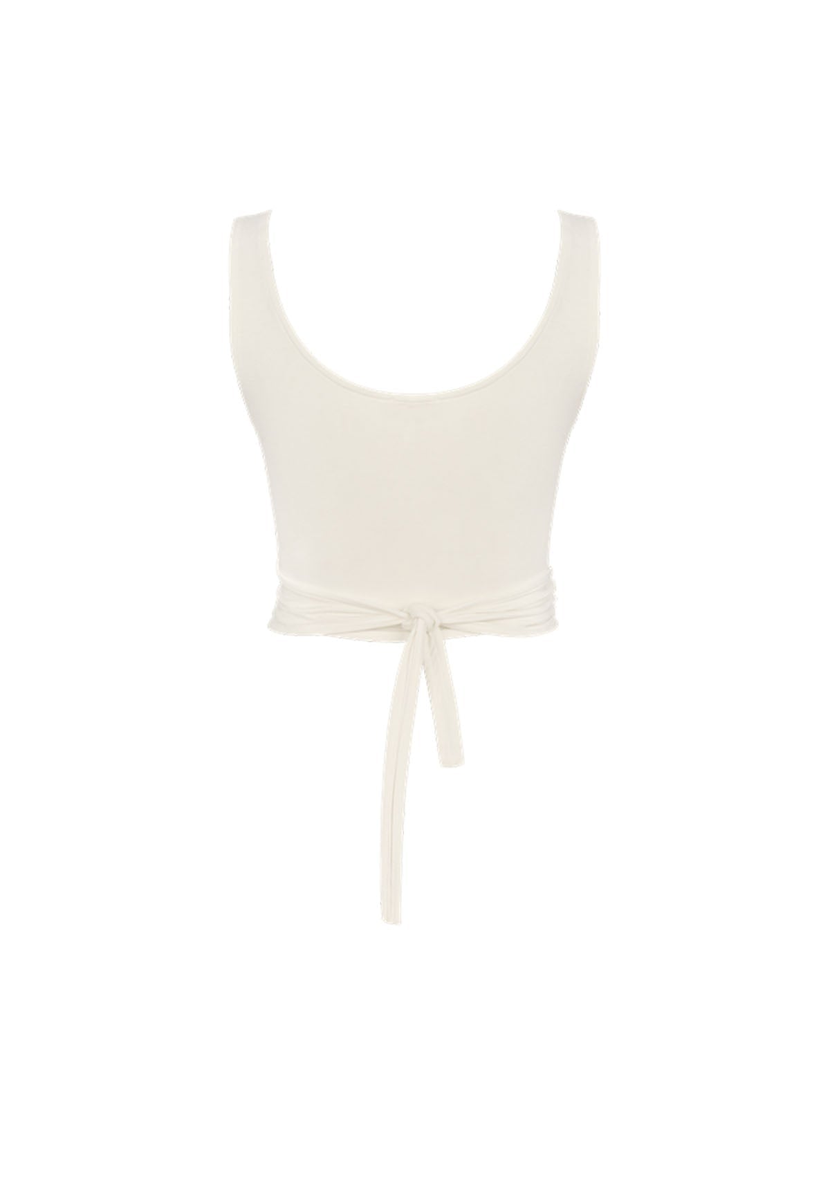 Bağlamalı Sıfır Kol Beyaz Bluz