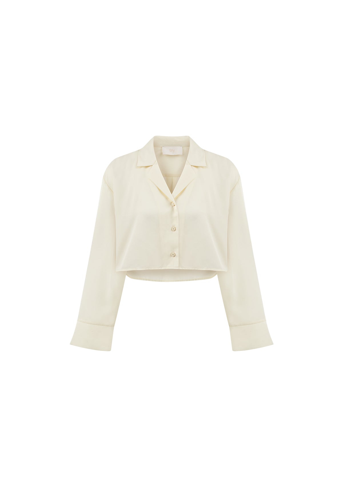 Beyaz Tencel™ Oversize Crop Gömlek