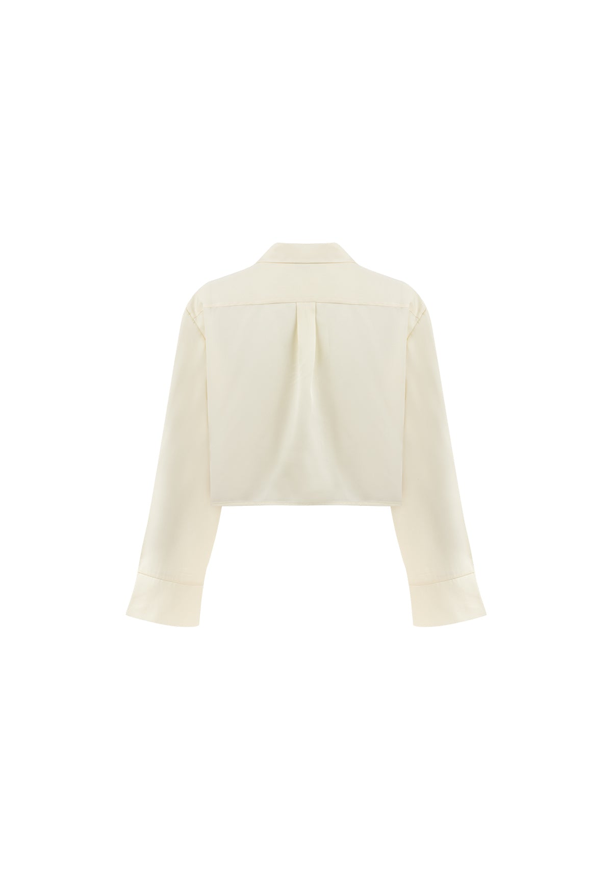 Beyaz Tencel™ Oversize Crop Gömlek