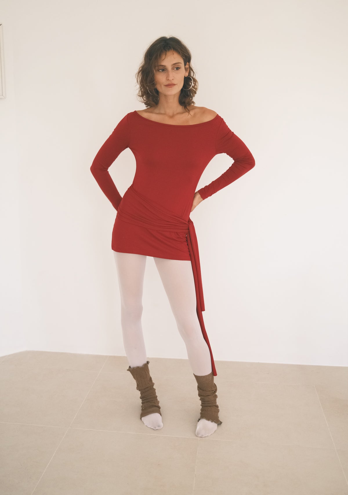 Düşük Omuz Mini Elbise