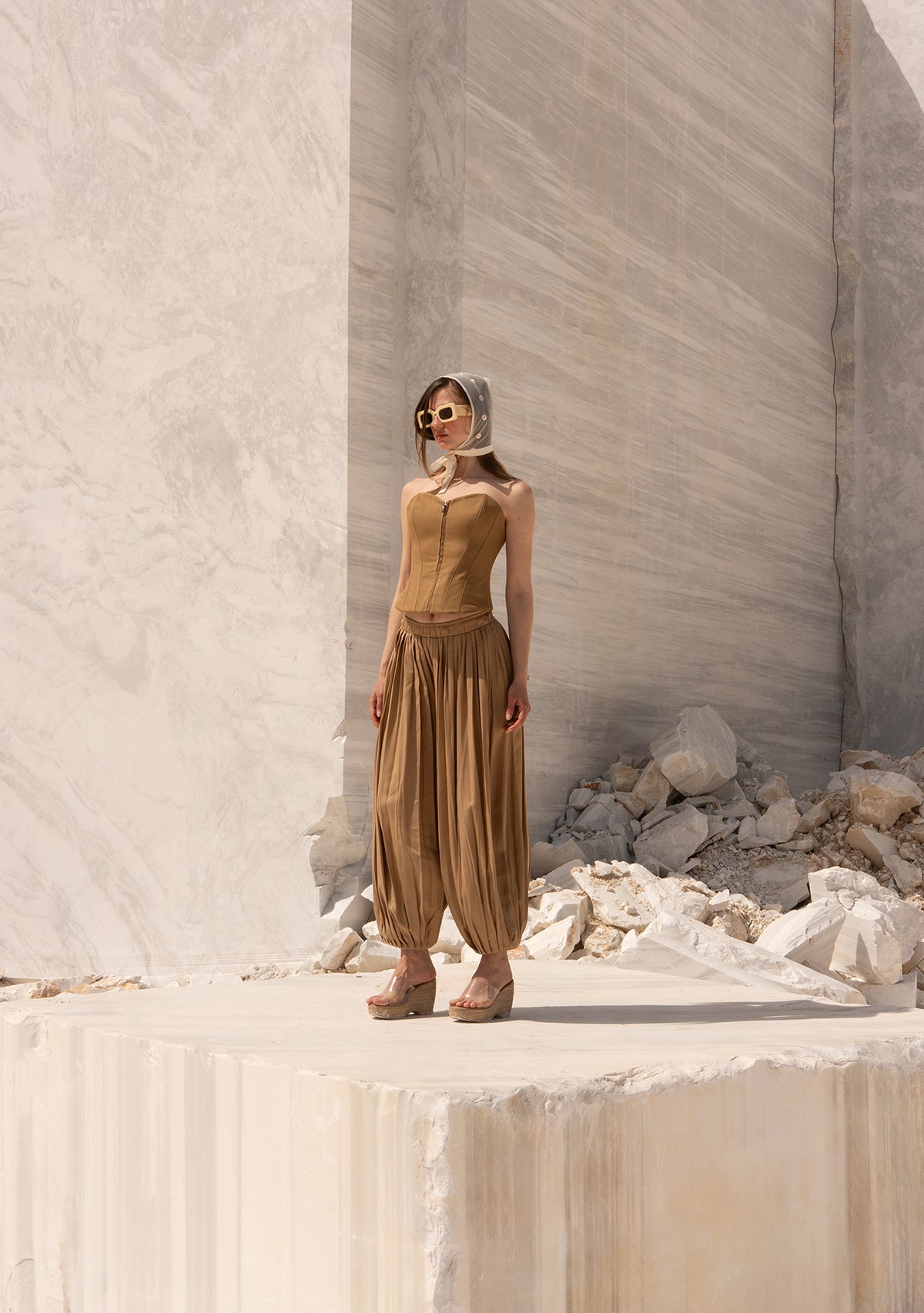 Beige Laughing Oracle Trousers