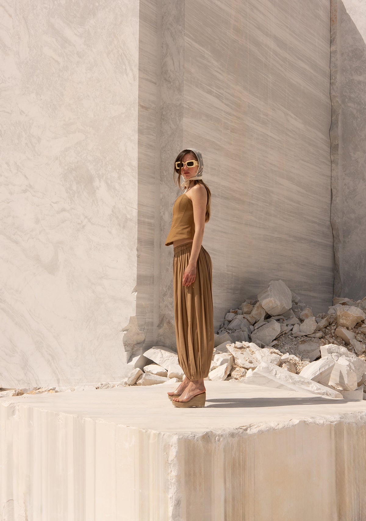 Beige Laughing Oracle Trousers