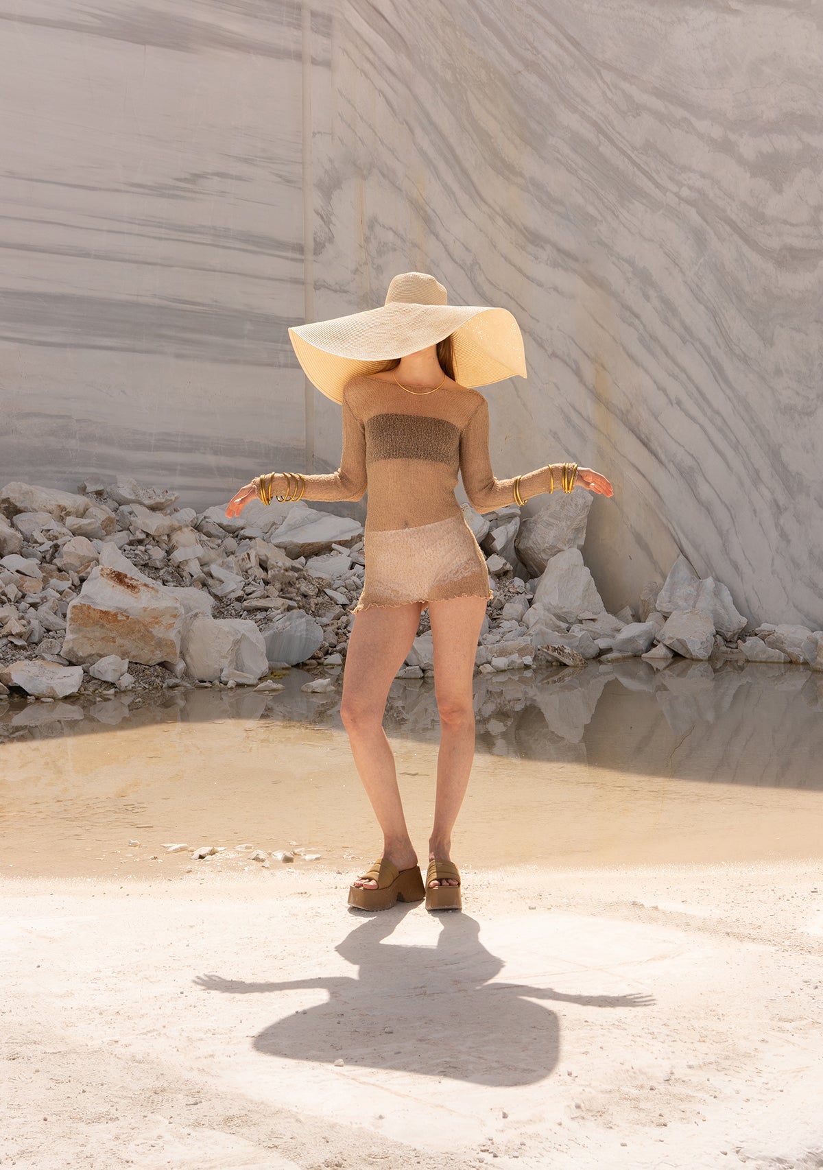 Beige Bali Breeze Mini Dress