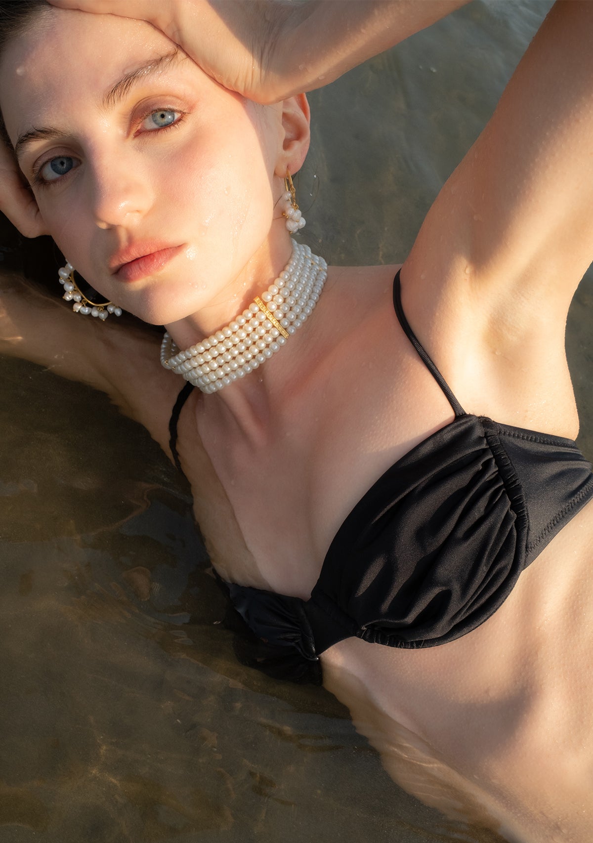 Balenli Ayarlanabilir Siyah Bikini Üstü