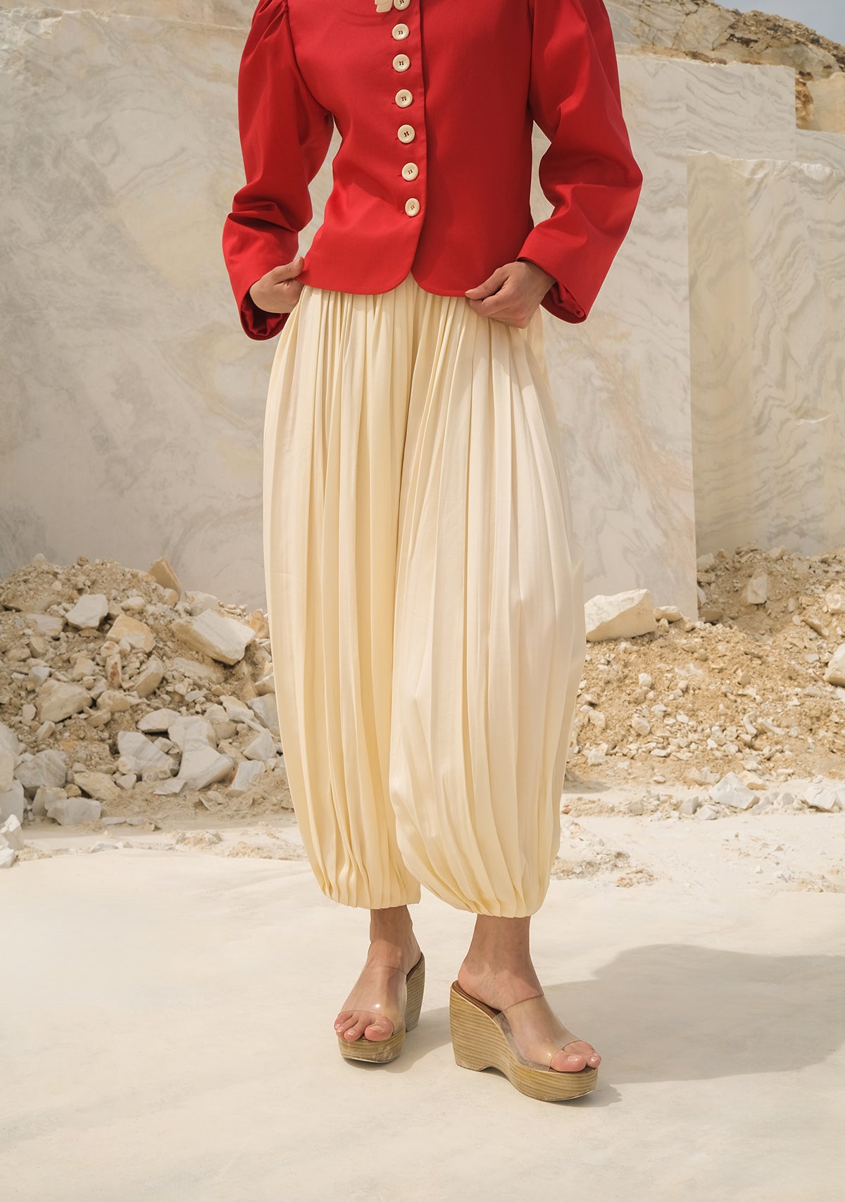 Cream Laughing Oracle Trousers