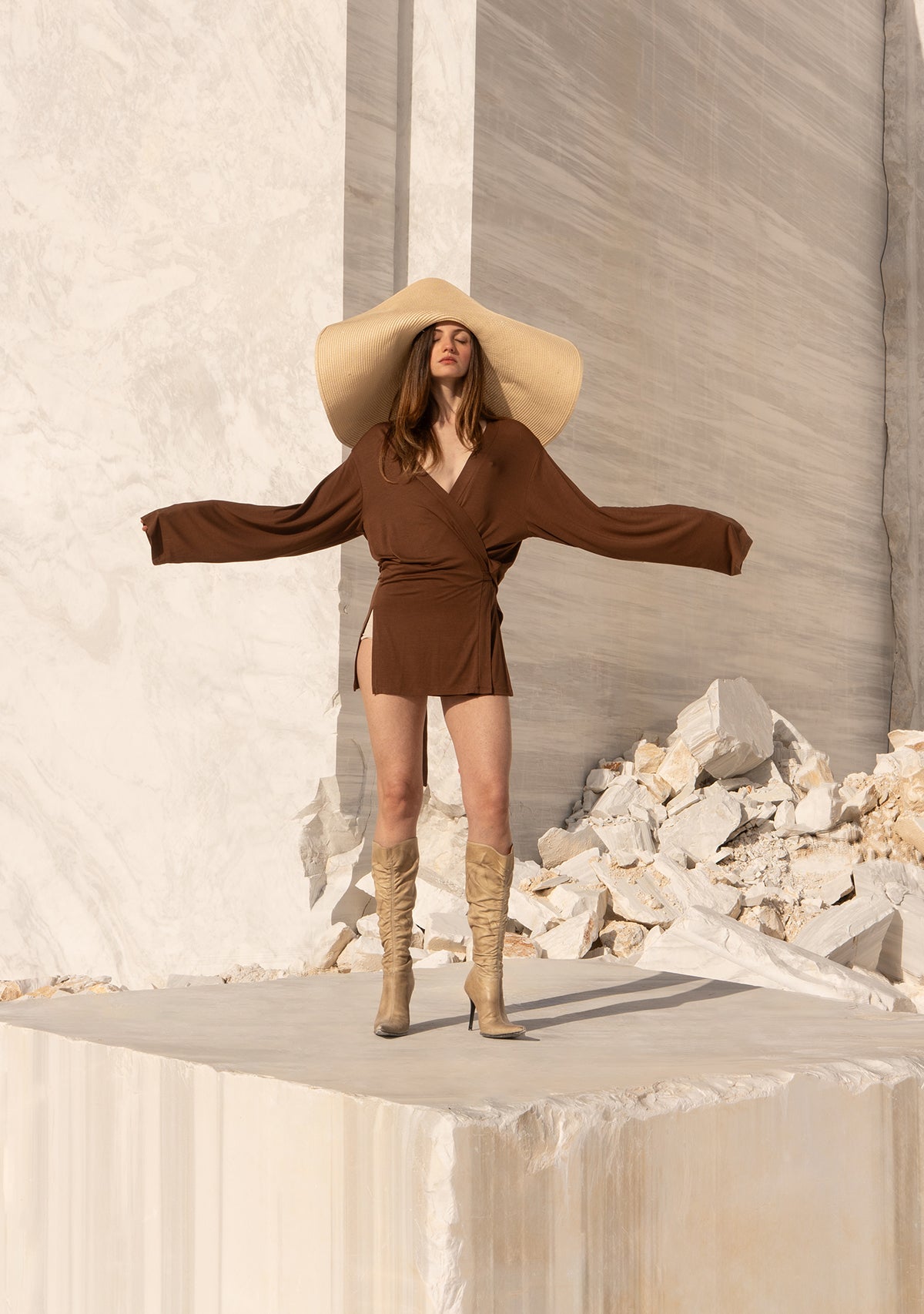 Brown Wrap Shirt