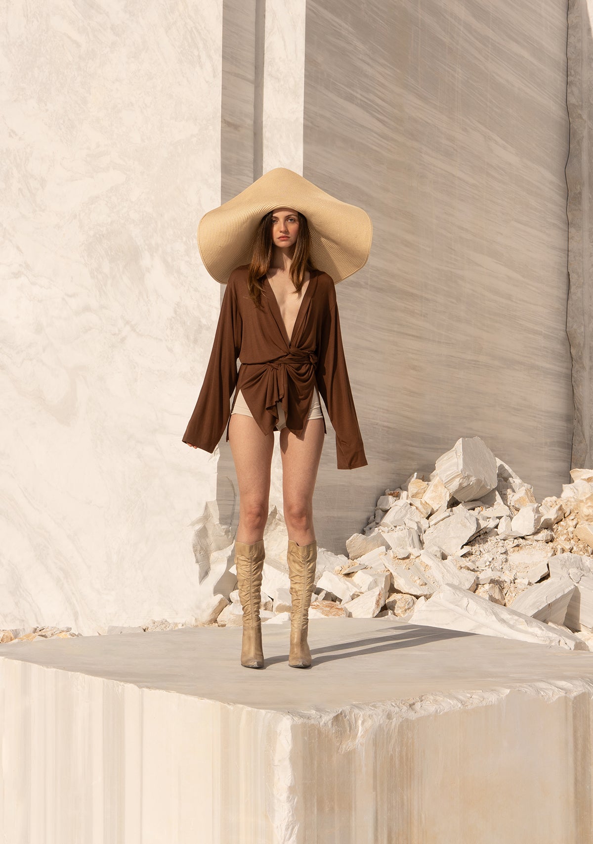 Brown Wrap Shirt