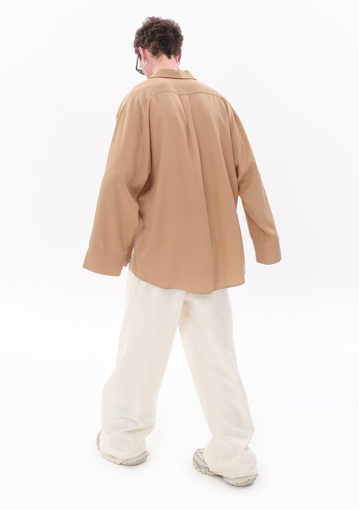 Beige Oversize Tencel Shirt