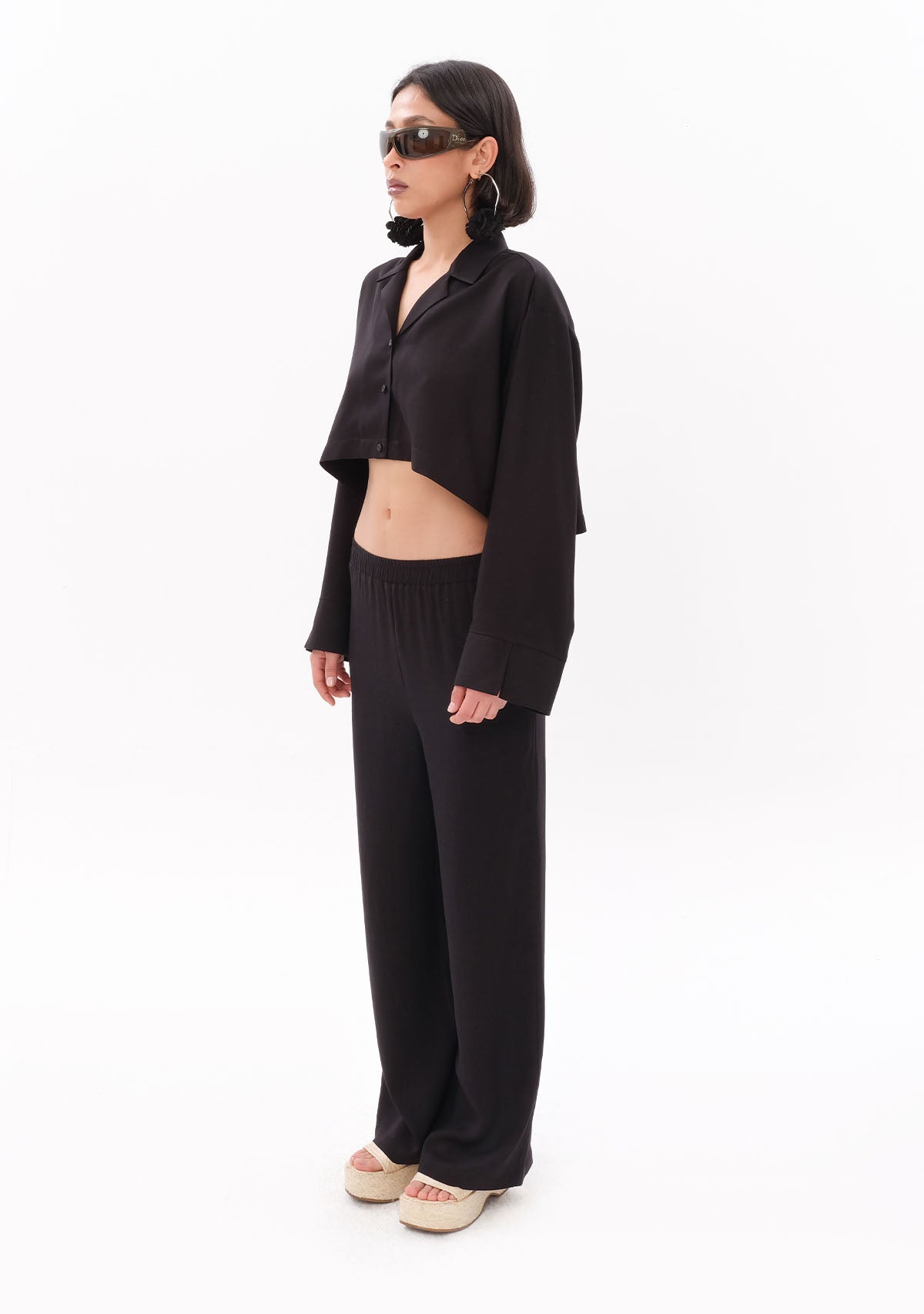 Black Tencel Day Pants