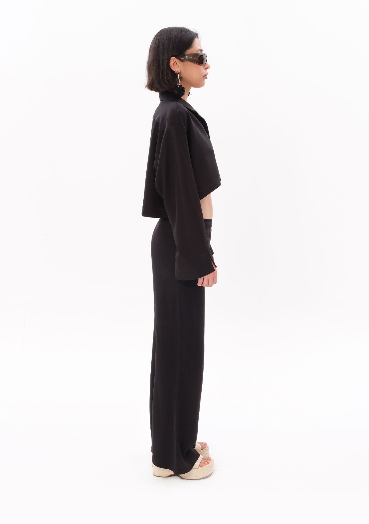 Black Tencel Day Pants