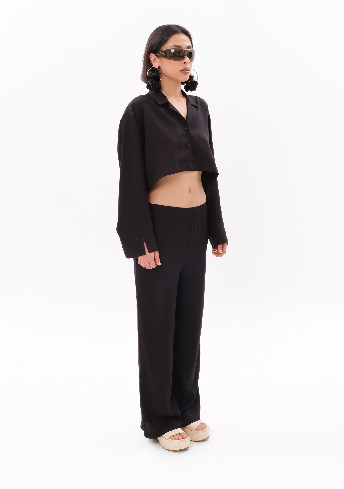 Black Tencel Day Pants