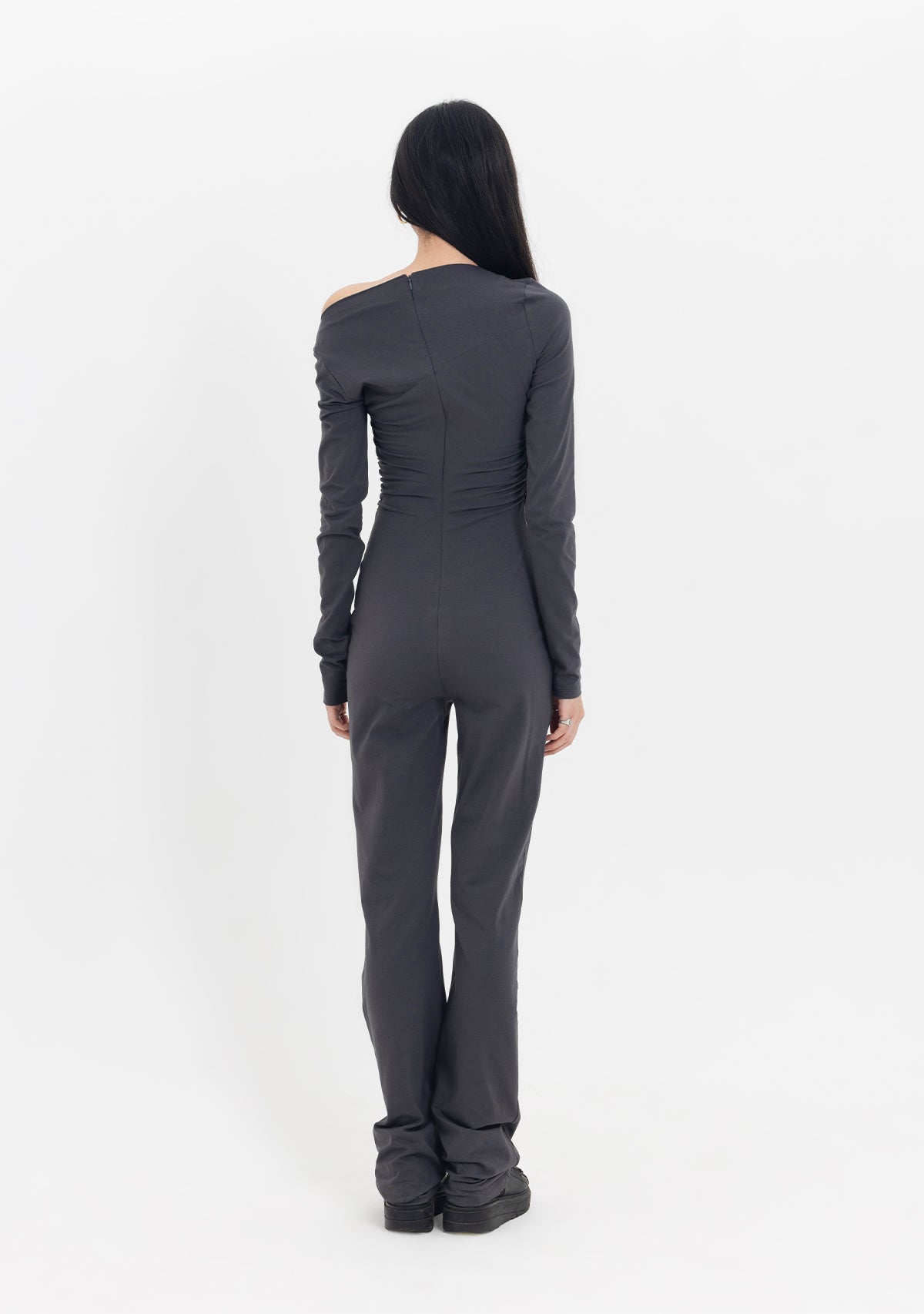 Eterna Draped Anthracite Jumpsuit